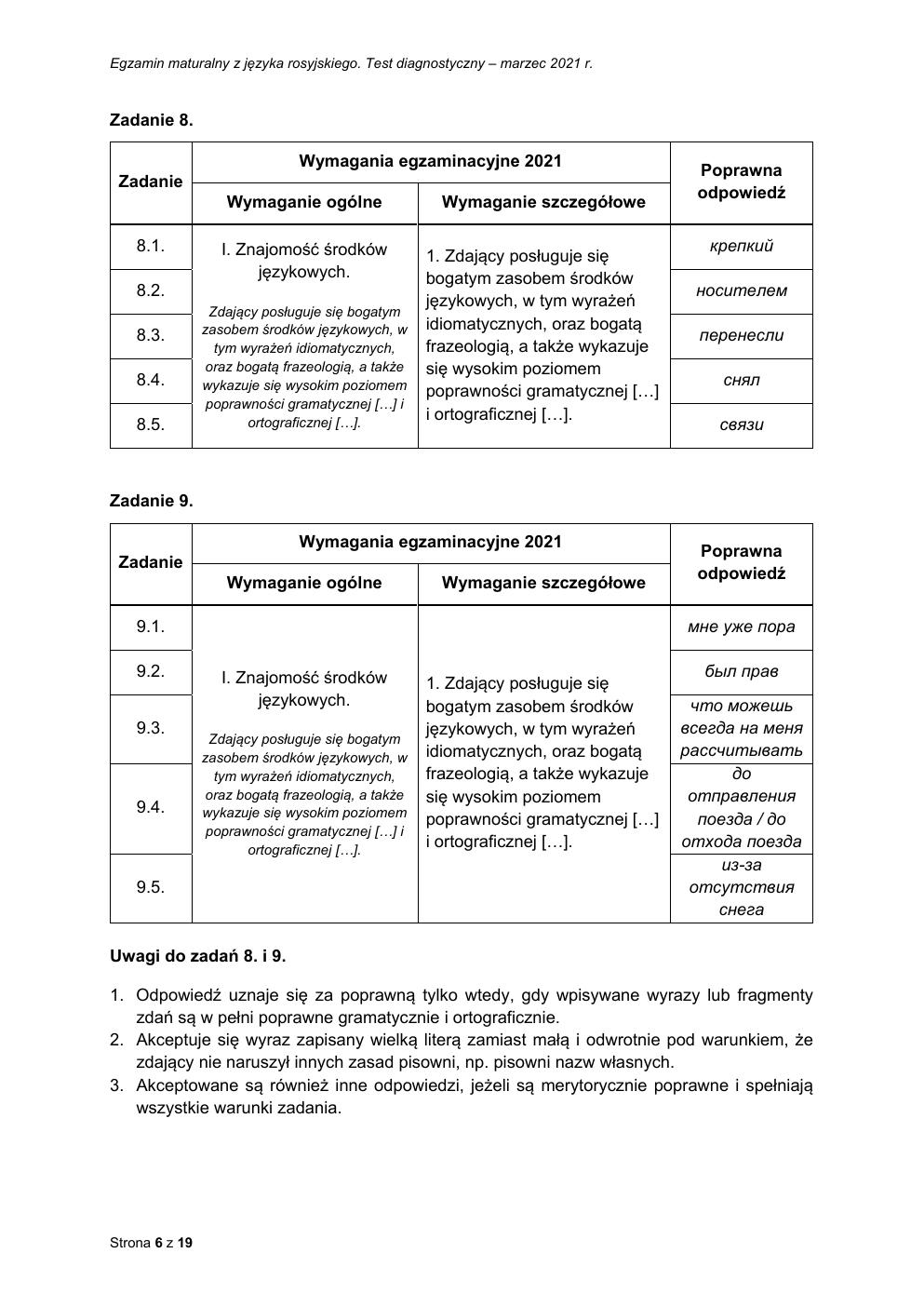 odpowiedzi - rosyjski dwujęzyczny - matura 2021 próbna-06