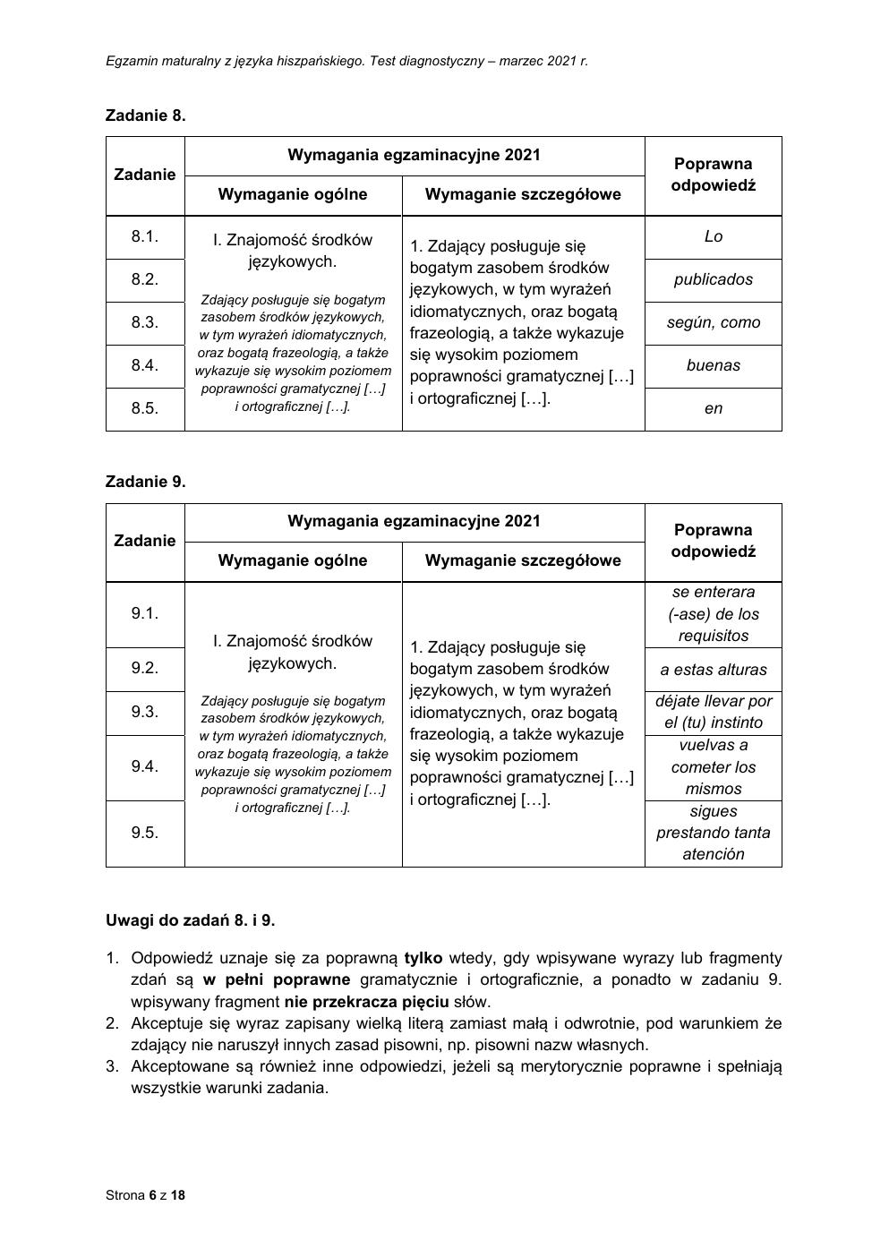 odpowiedzi - hiszpański dwujęzyczny - matura 2021 próbna-06