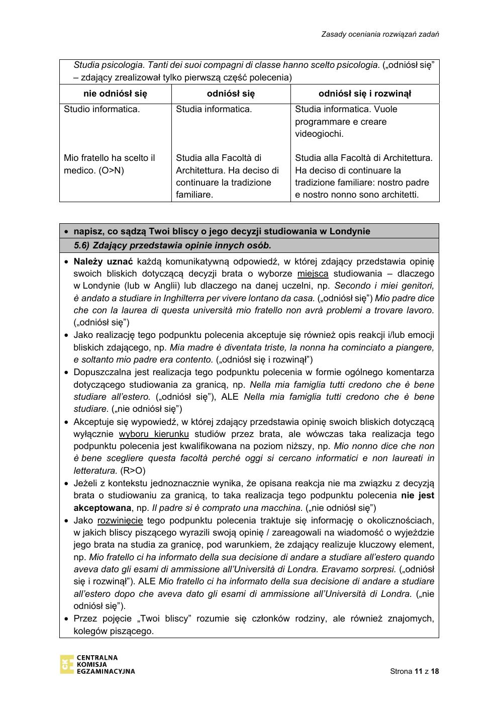 odpowiedzi - włoski podstawowy - matura 2021 próbna-11