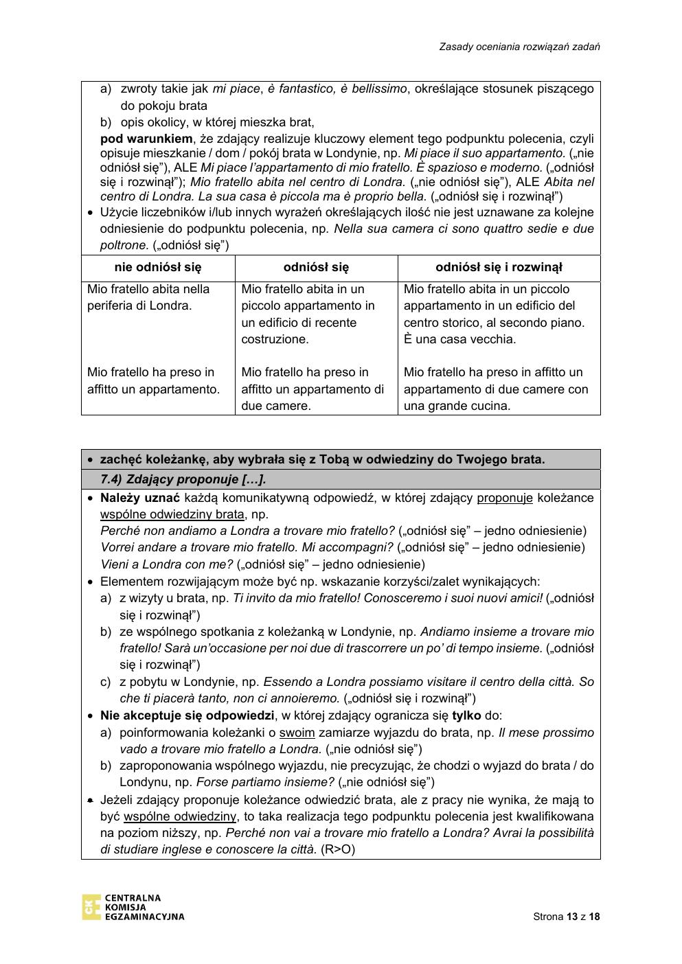 odpowiedzi - włoski podstawowy - matura 2021 próbna-13