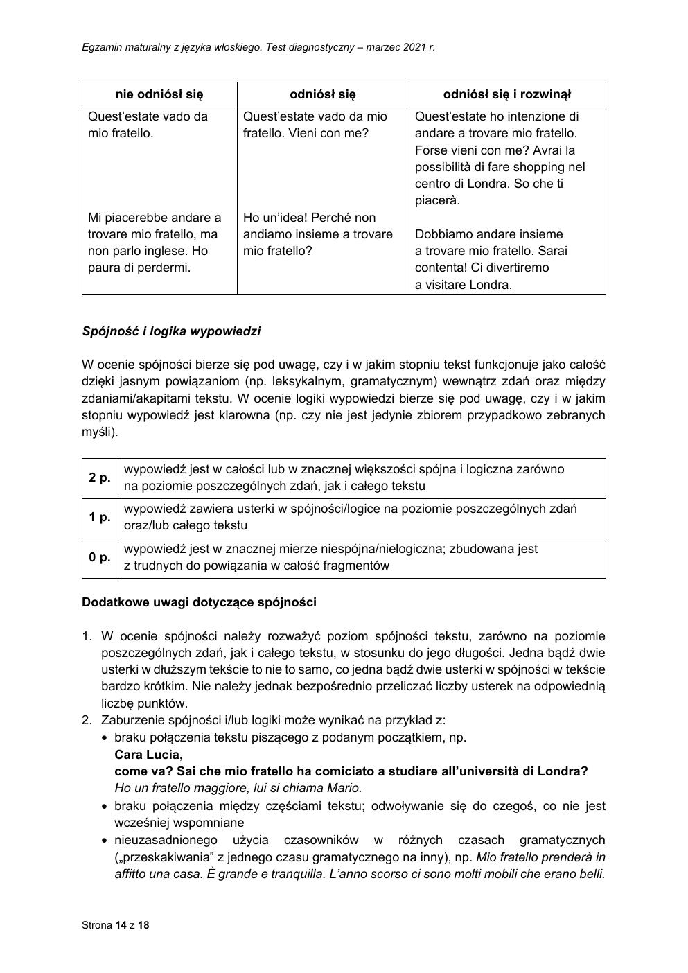 odpowiedzi - włoski podstawowy - matura 2021 próbna-14