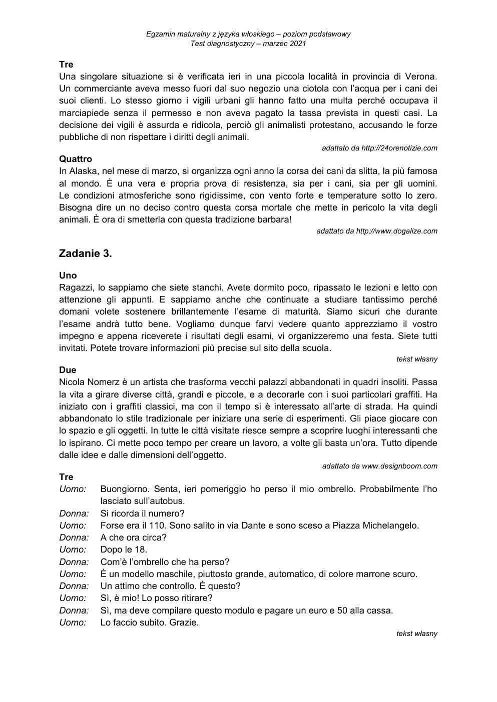transkrypcja - włoski podstawowy - matura 2021 próbna-2