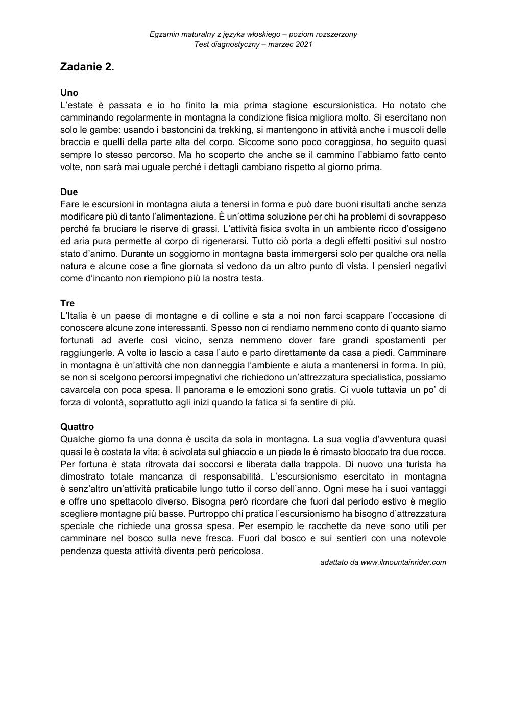 transkrypcja - włoski rozszerzony - matura 2021 próbna-2