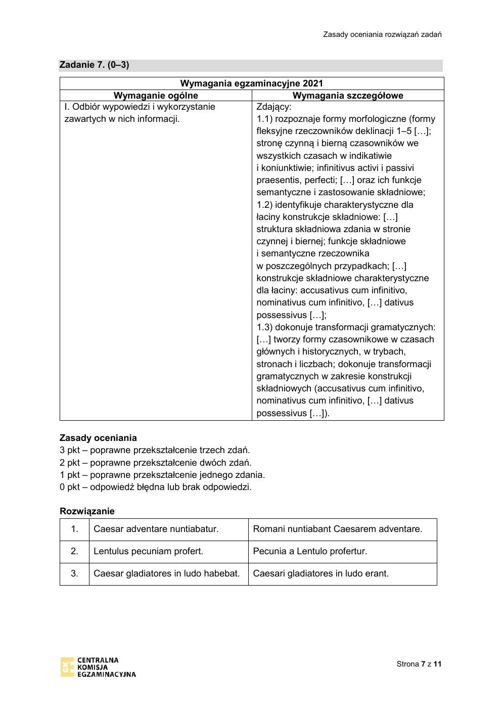 zasady oceniania - odpowiedzi - język łaciński i kultura antyczna rozszerzony - matura 2021 - maj-07