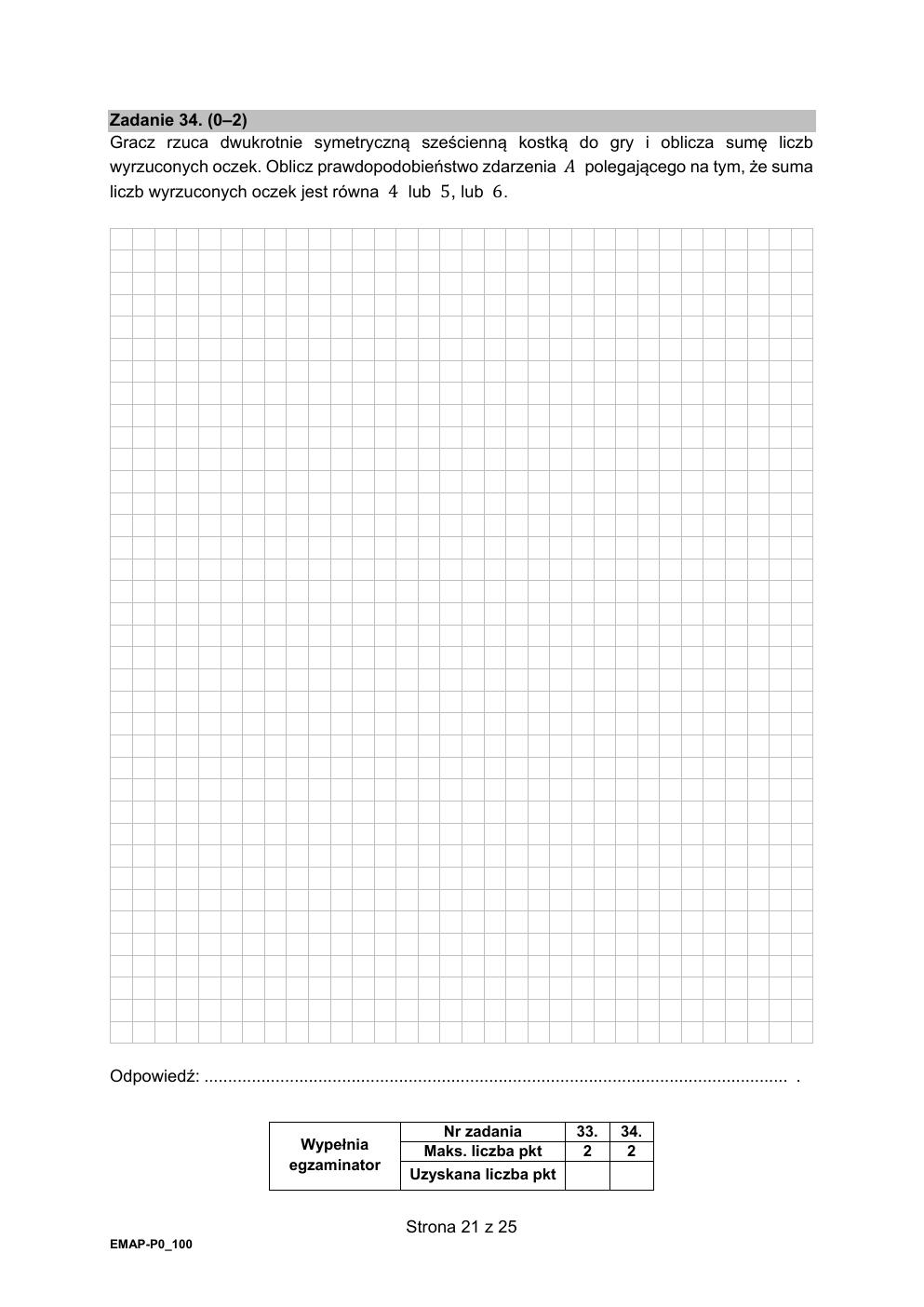 arkusz - matematyka podstawowy - matura 2021 - maj-21