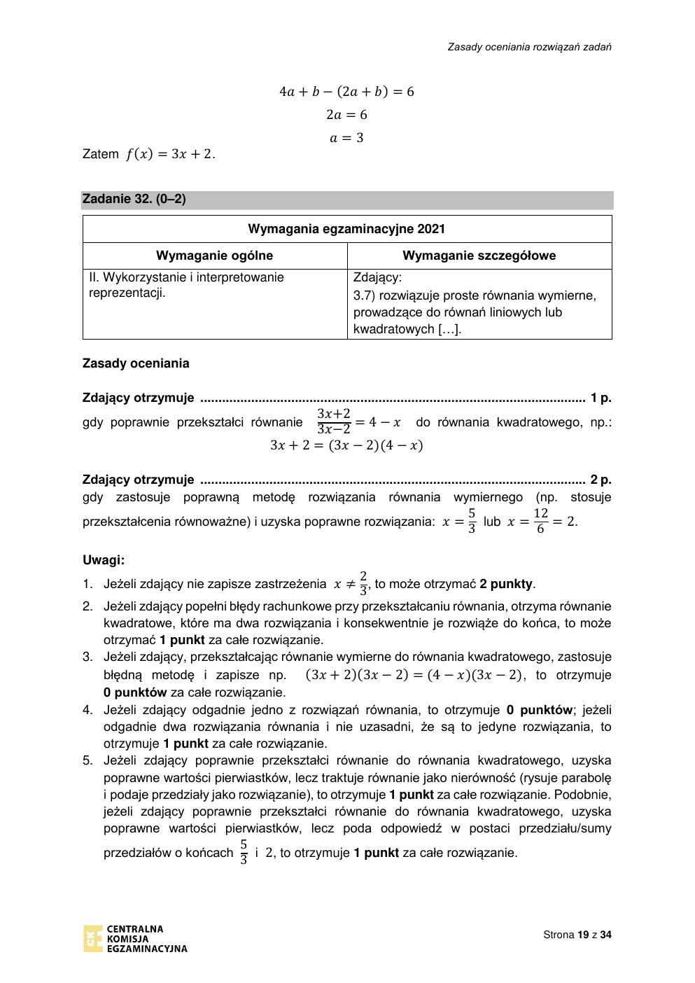 odpowiedzi - matematyka podstawowy - matura 2021 - maj-19