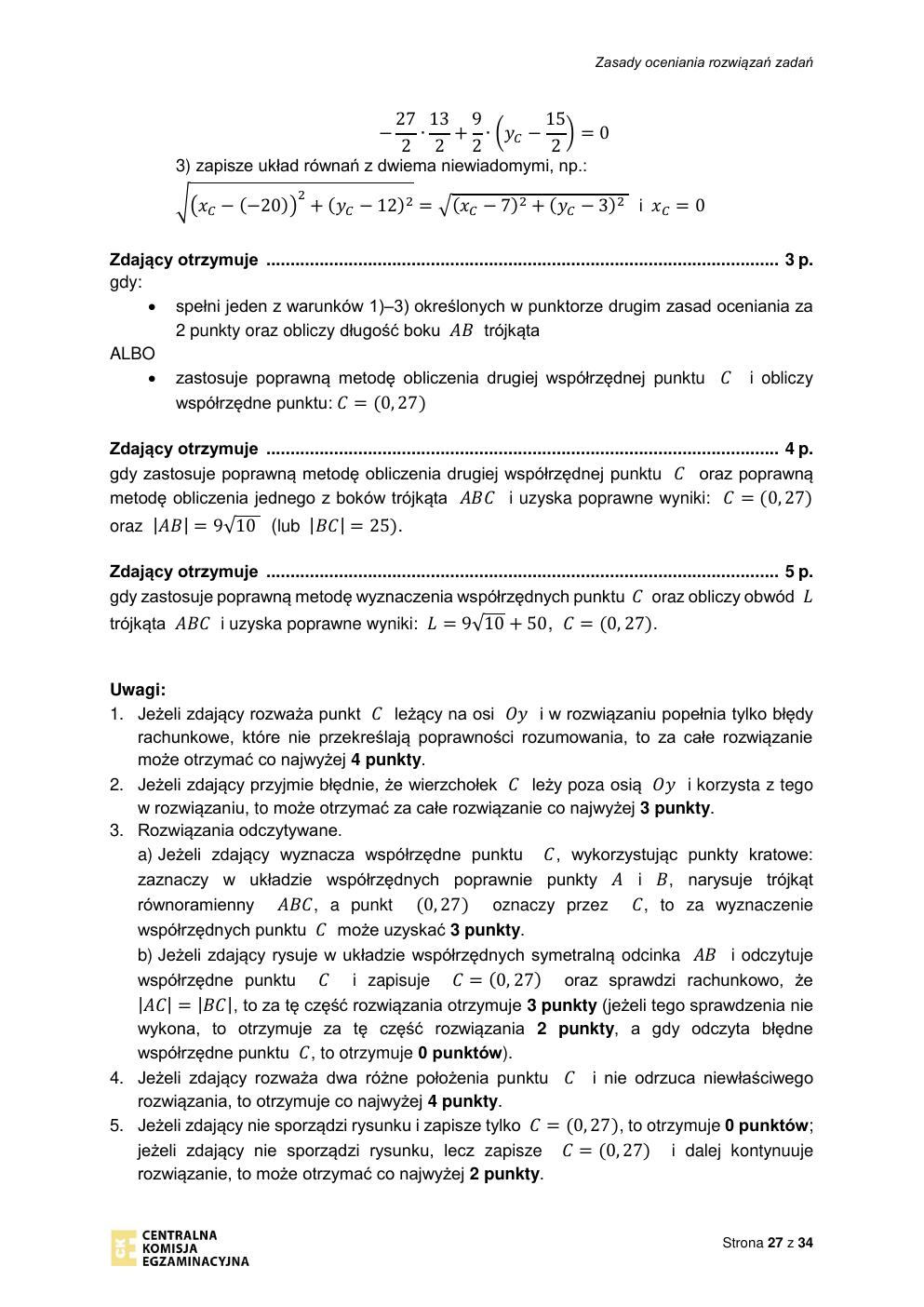 odpowiedzi - matematyka podstawowy - matura 2021 - maj-27