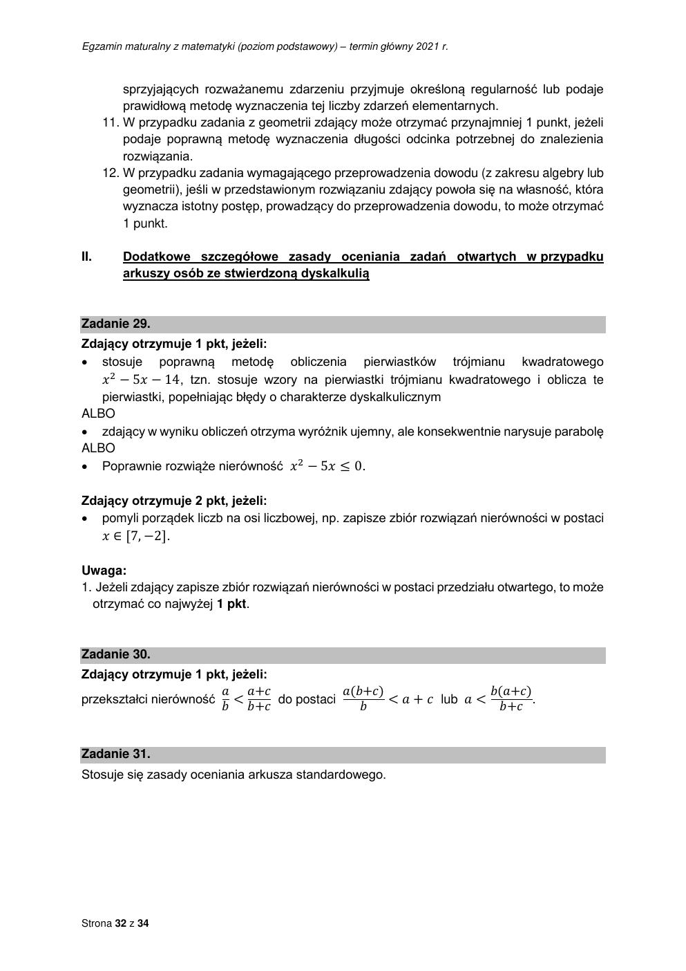 odpowiedzi - matematyka podstawowy - matura 2021 - maj-32