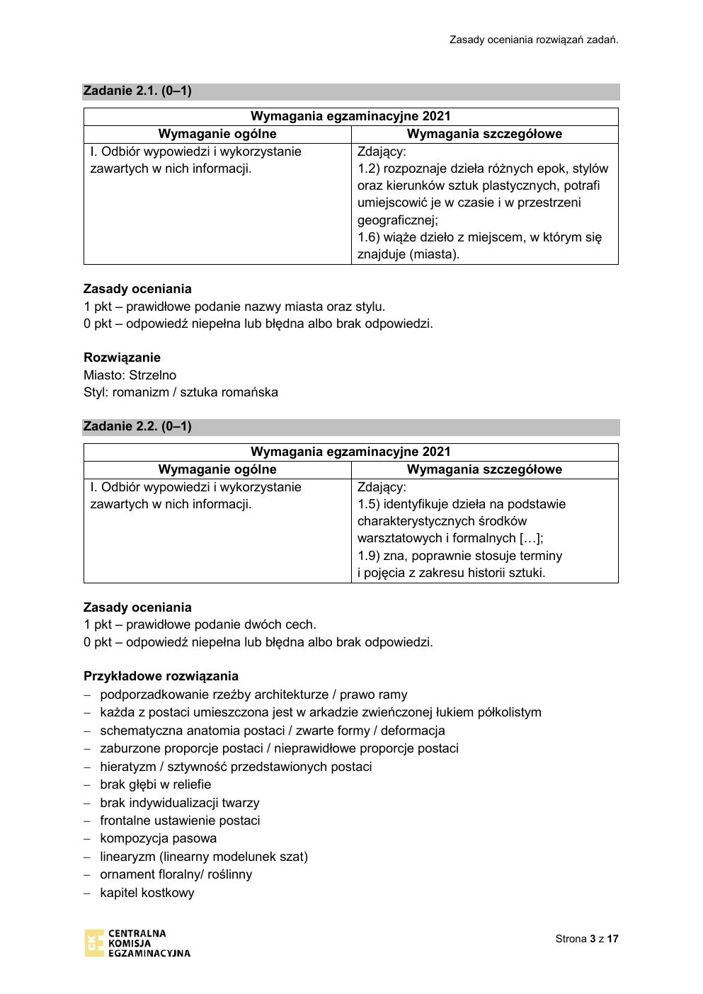 odpowiedzi - historia sztuki rozszerzony - matura 2021 - maj-03