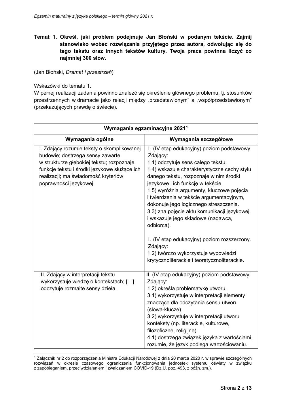 odpowiedzi - język polski rozszerzony - matura 2021 - maj-02