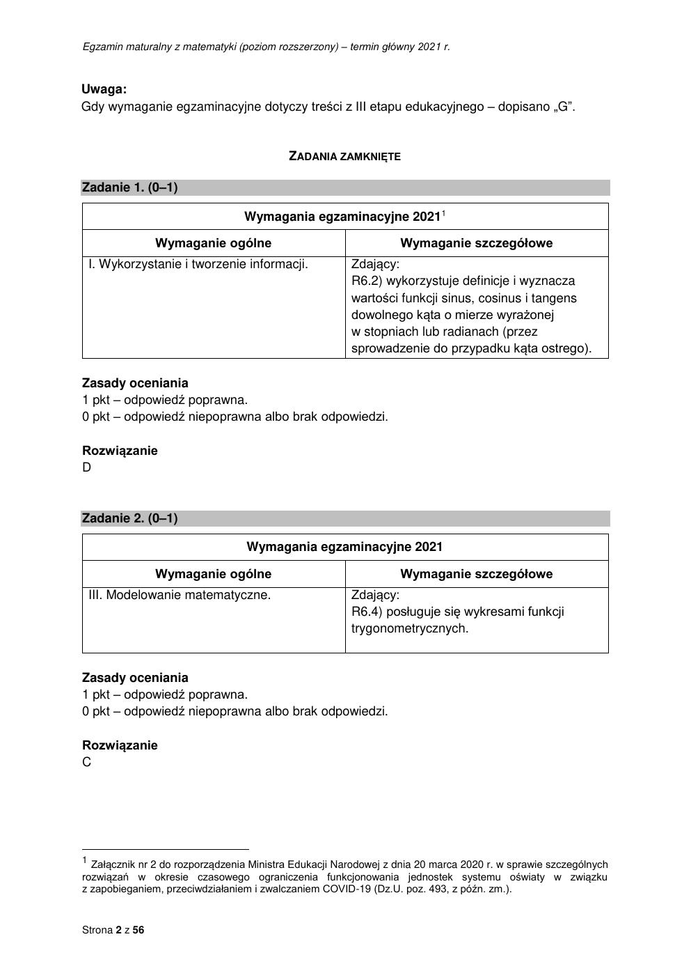 odpowiedzi - matematyka rozszerzony - matura 2021 - maj-02