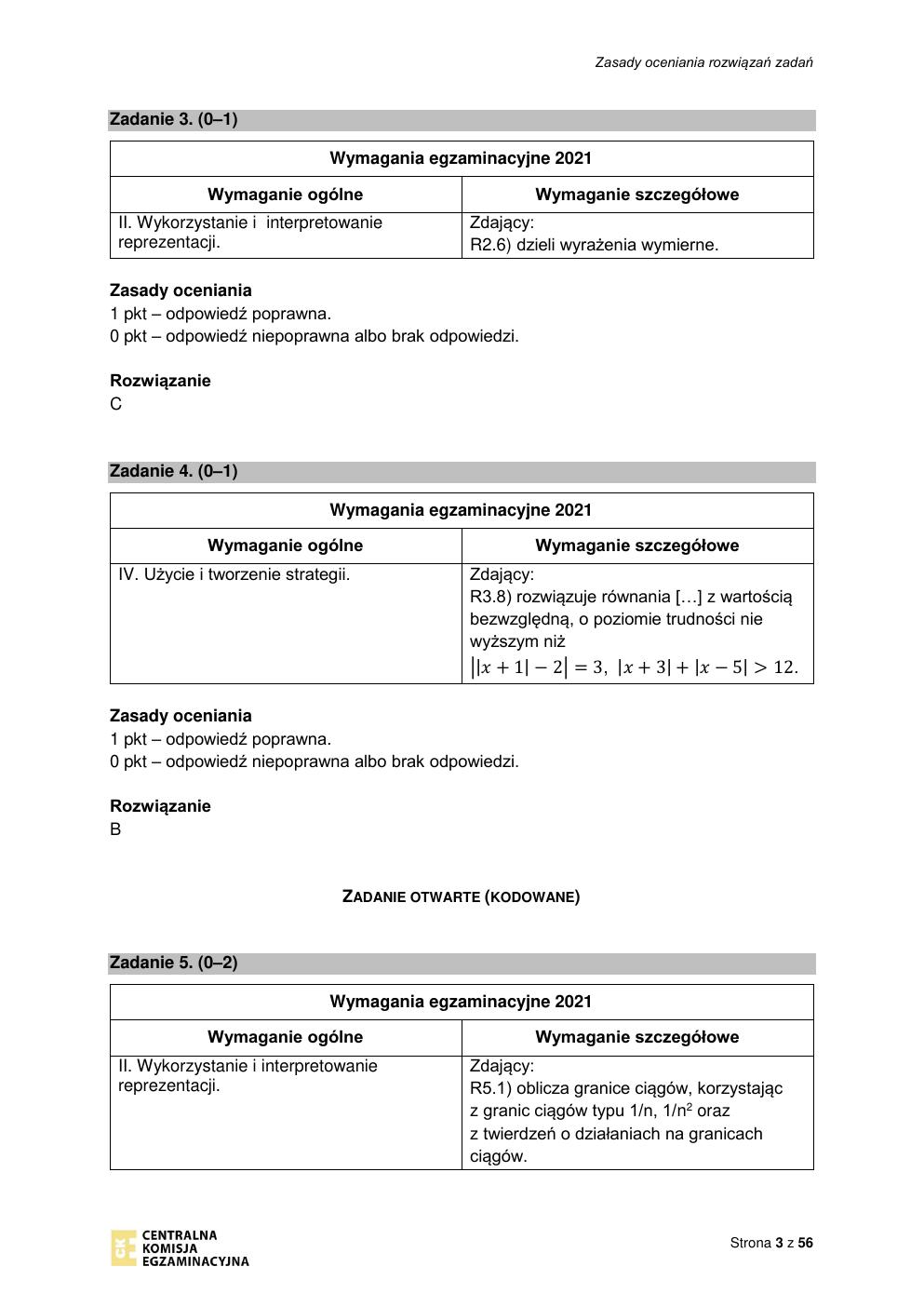 odpowiedzi - matematyka rozszerzony - matura 2021 - maj-03