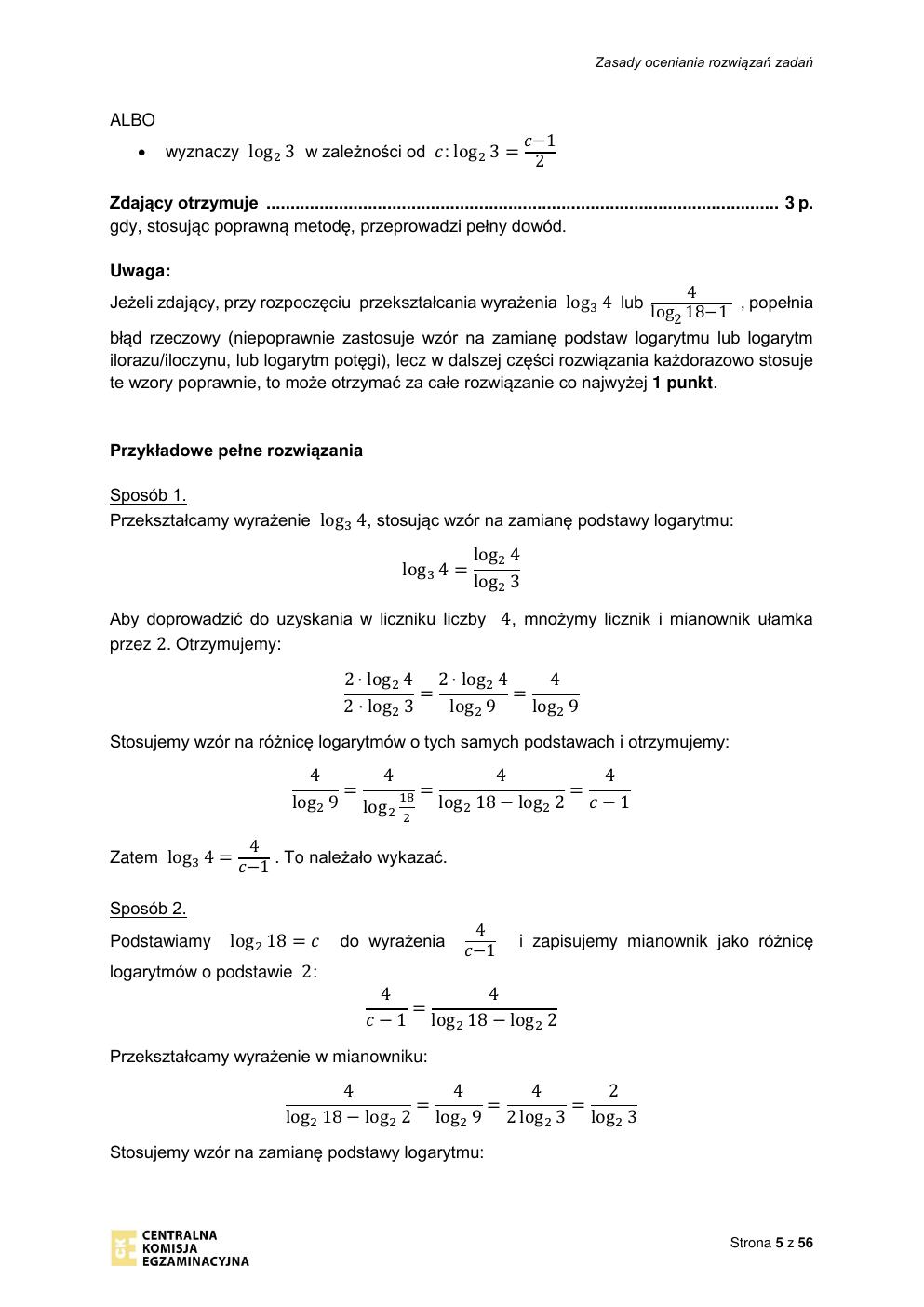 odpowiedzi - matematyka rozszerzony - matura 2021 - maj-05