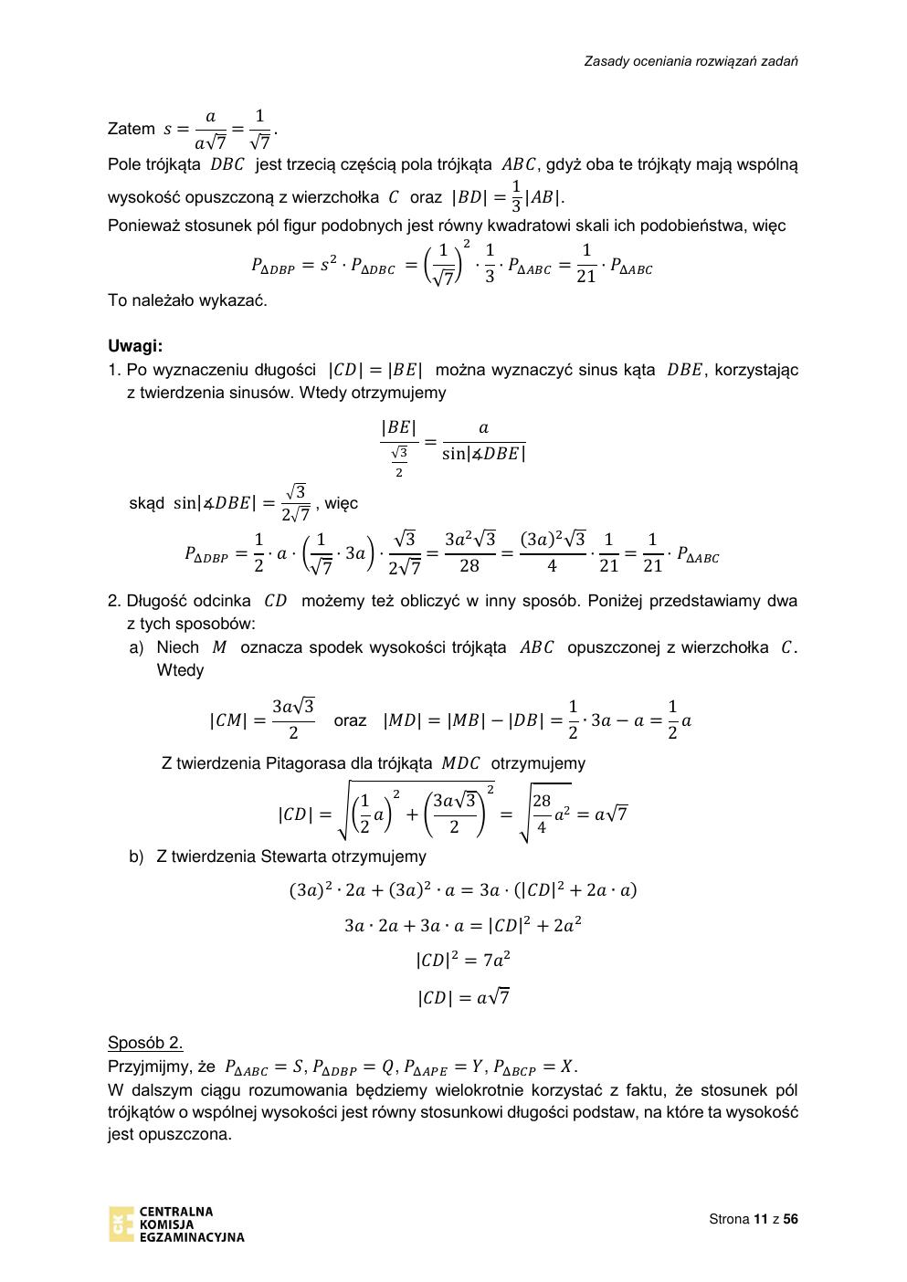 odpowiedzi - matematyka rozszerzony - matura 2021 - maj-11