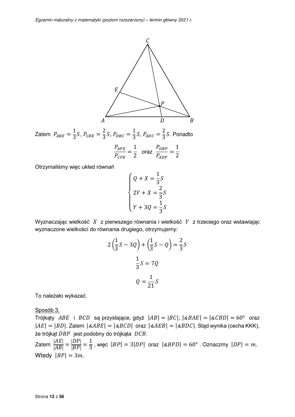 odpowiedzi - matematyka rozszerzony - matura 2021 - maj-12