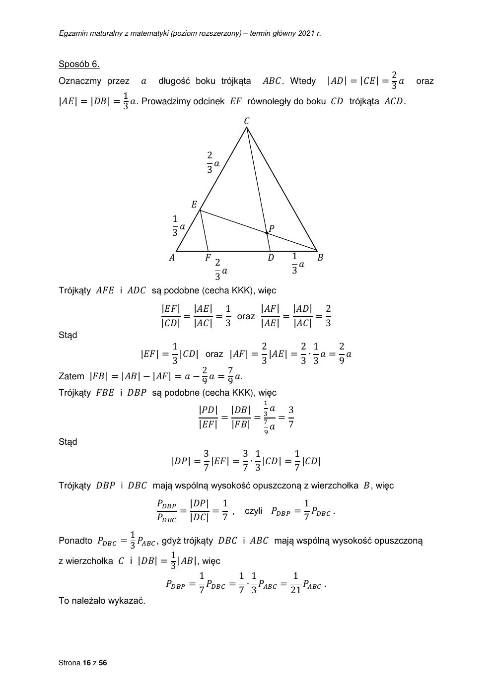 odpowiedzi - matematyka rozszerzony - matura 2021 - maj-16