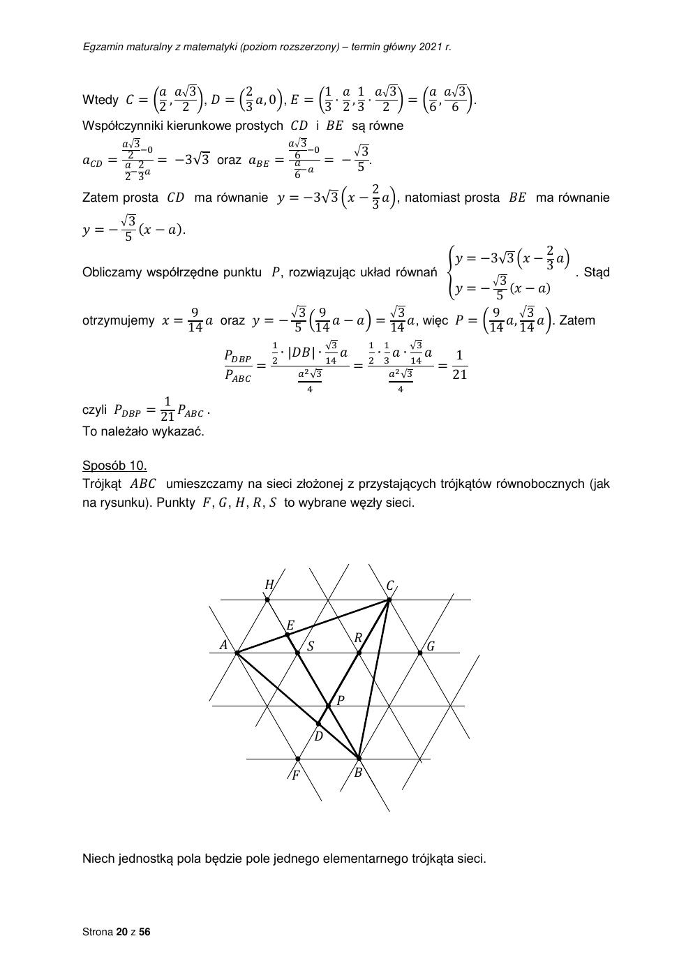 odpowiedzi - matematyka rozszerzony - matura 2021 - maj-20