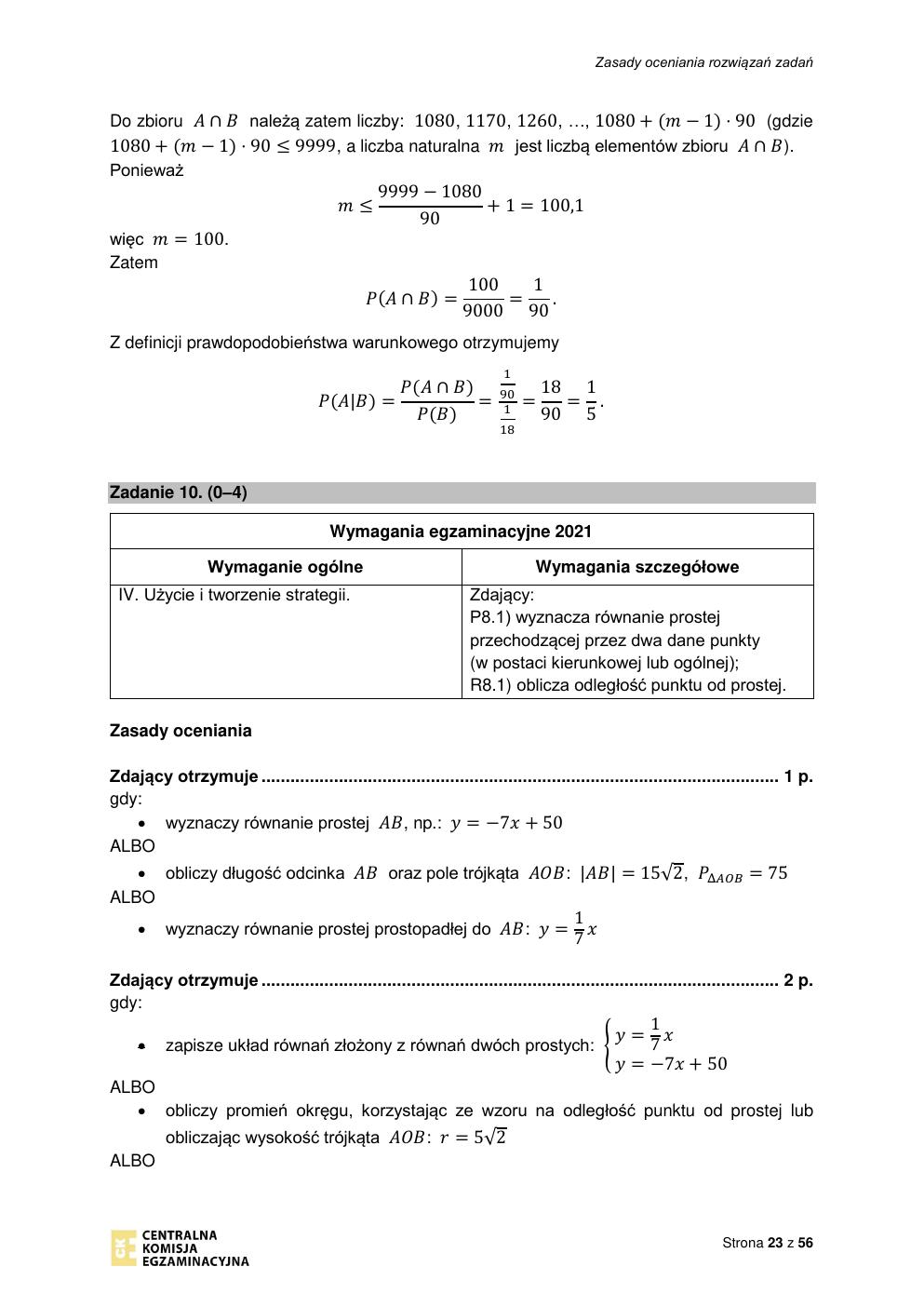 odpowiedzi - matematyka rozszerzony - matura 2021 - maj-23