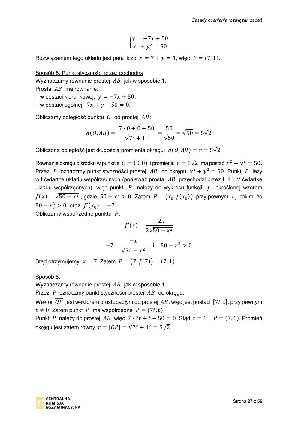 odpowiedzi - matematyka rozszerzony - matura 2021 - maj-27