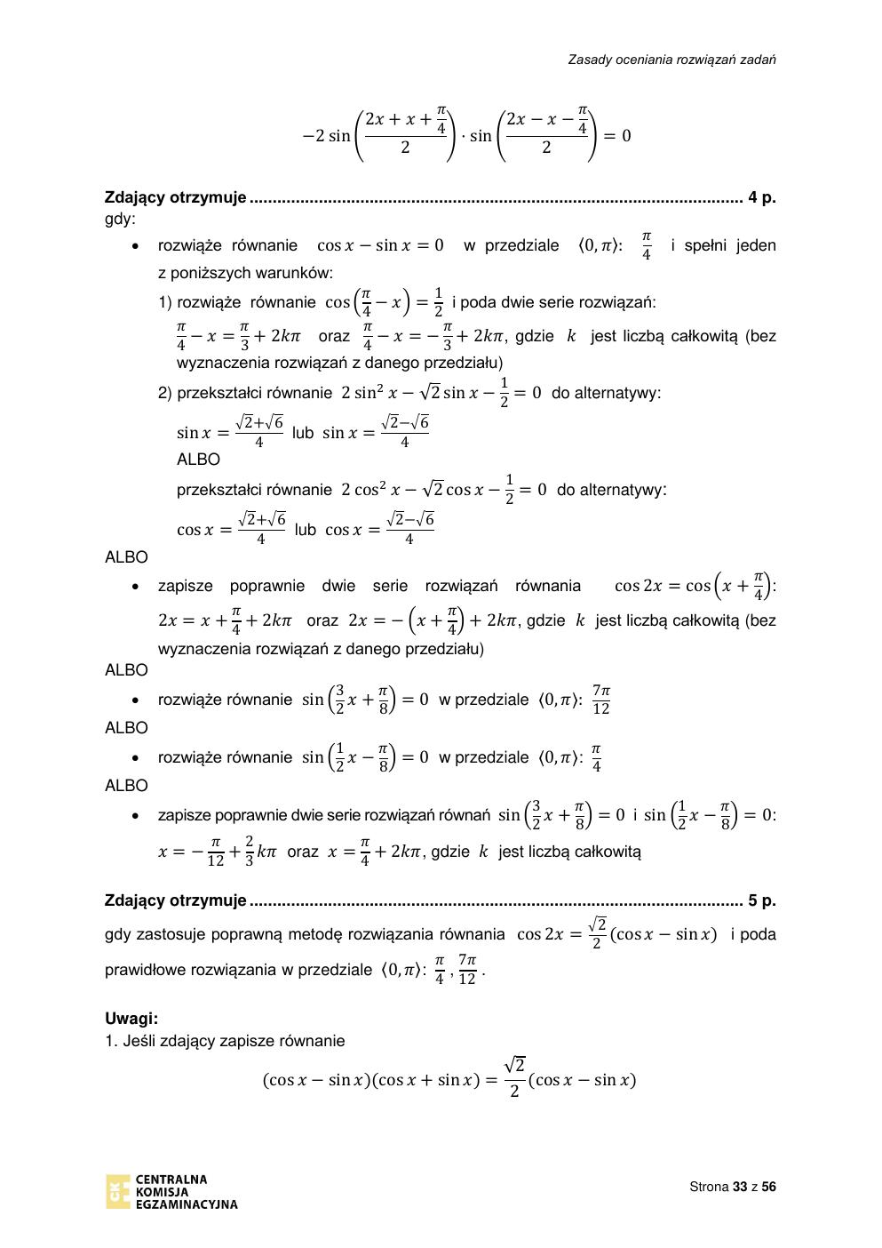 odpowiedzi - matematyka rozszerzony - matura 2021 - maj-33