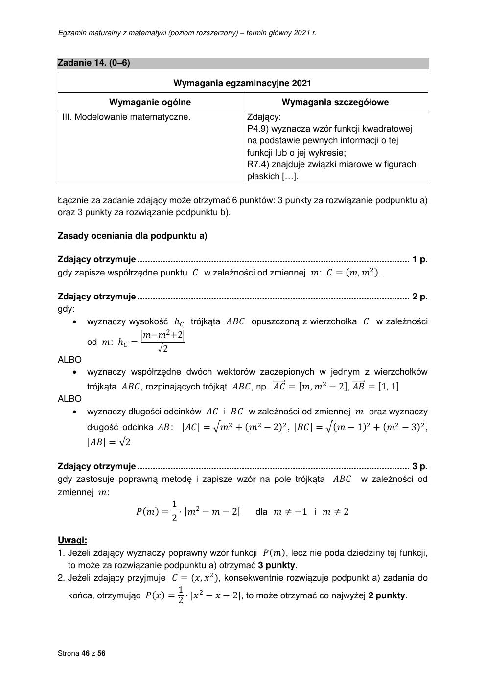 odpowiedzi - matematyka rozszerzony - matura 2021 - maj-46