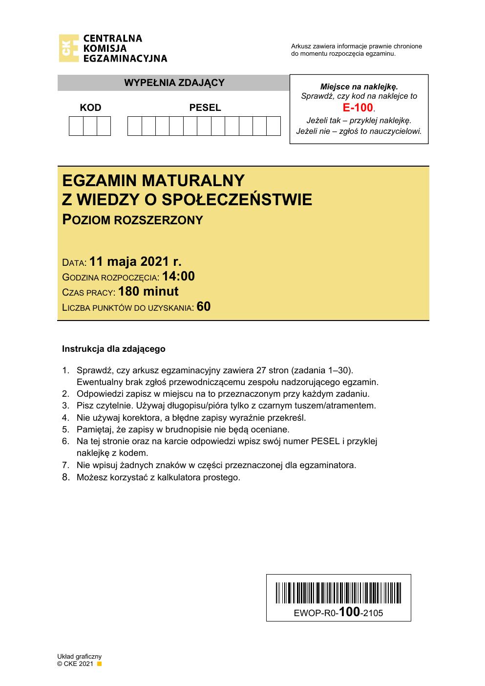 arkusz - WOS rozszerzony - matura 2021 - maj-01