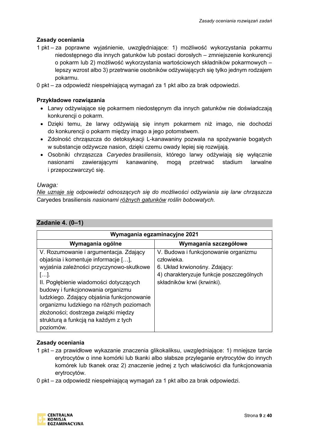 odpowiedzi - biologia rozszerzony - matura 2021 - maj-09