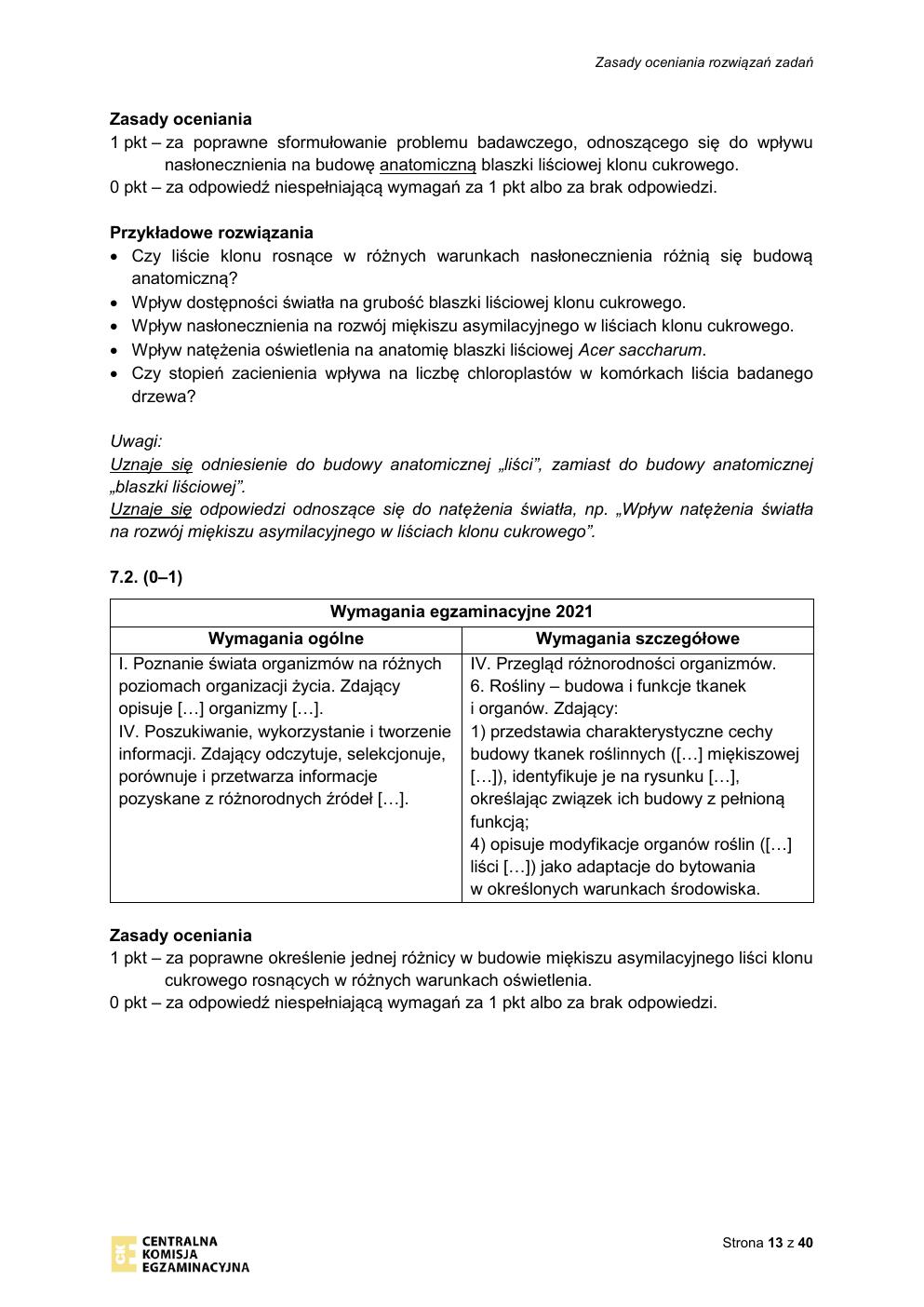 odpowiedzi - biologia rozszerzony - matura 2021 - maj-13