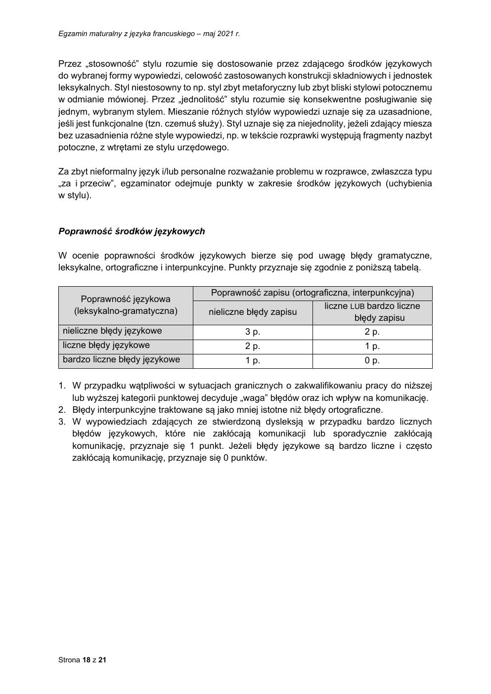 odpowiedzi - język francuski rozszerzony - matura 2021 - maj-18