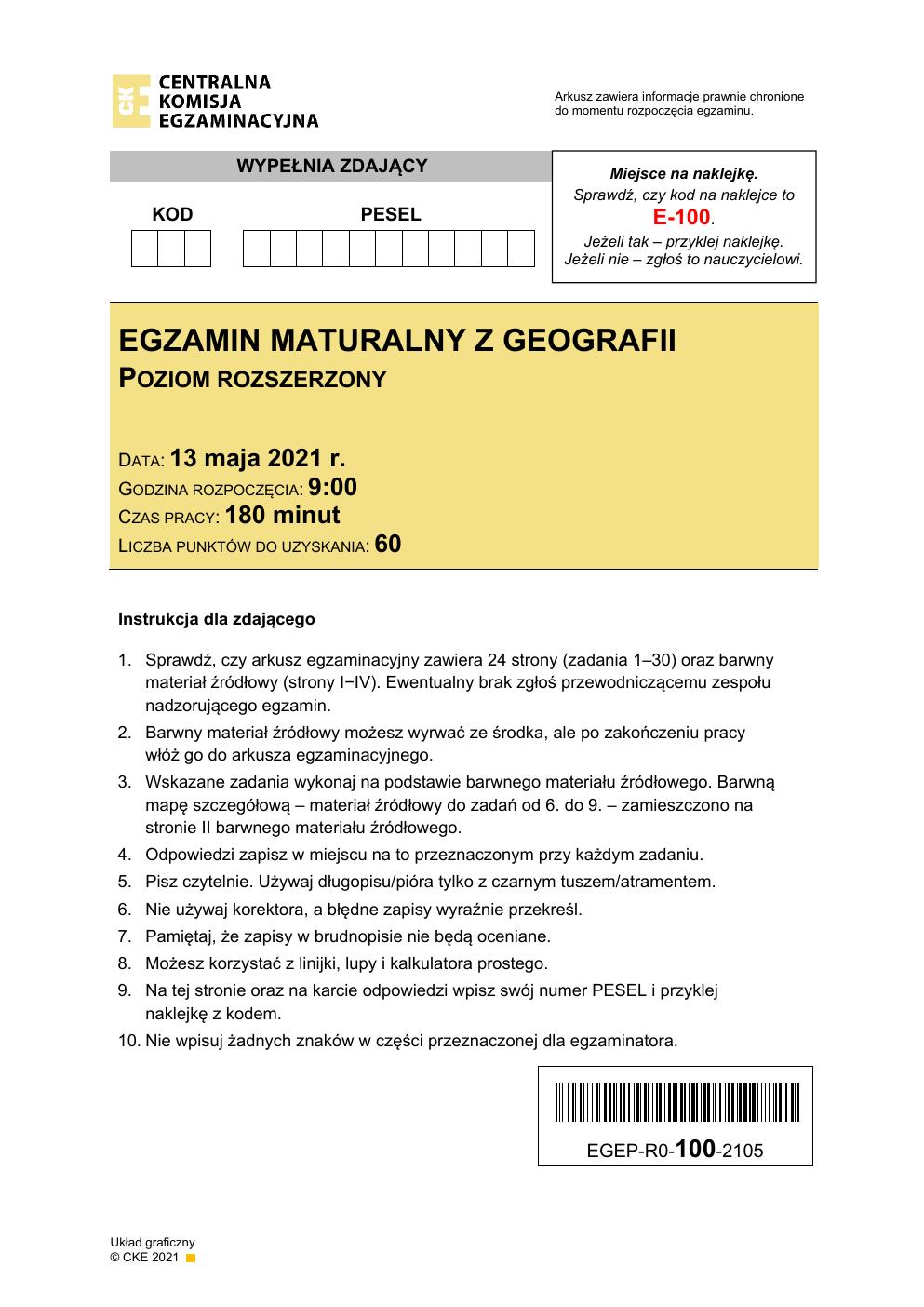 arkusz - geografia rozszerzony - matura 2021 - maj-01