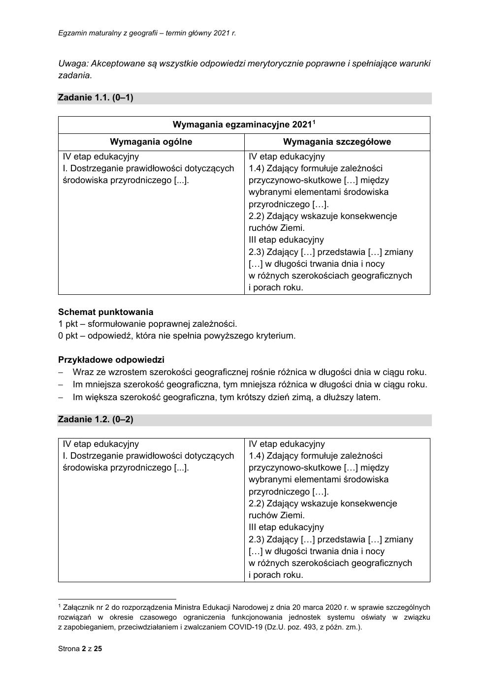 odpowiedzi - geografia rozszerzony - matura 2021 - maj-02