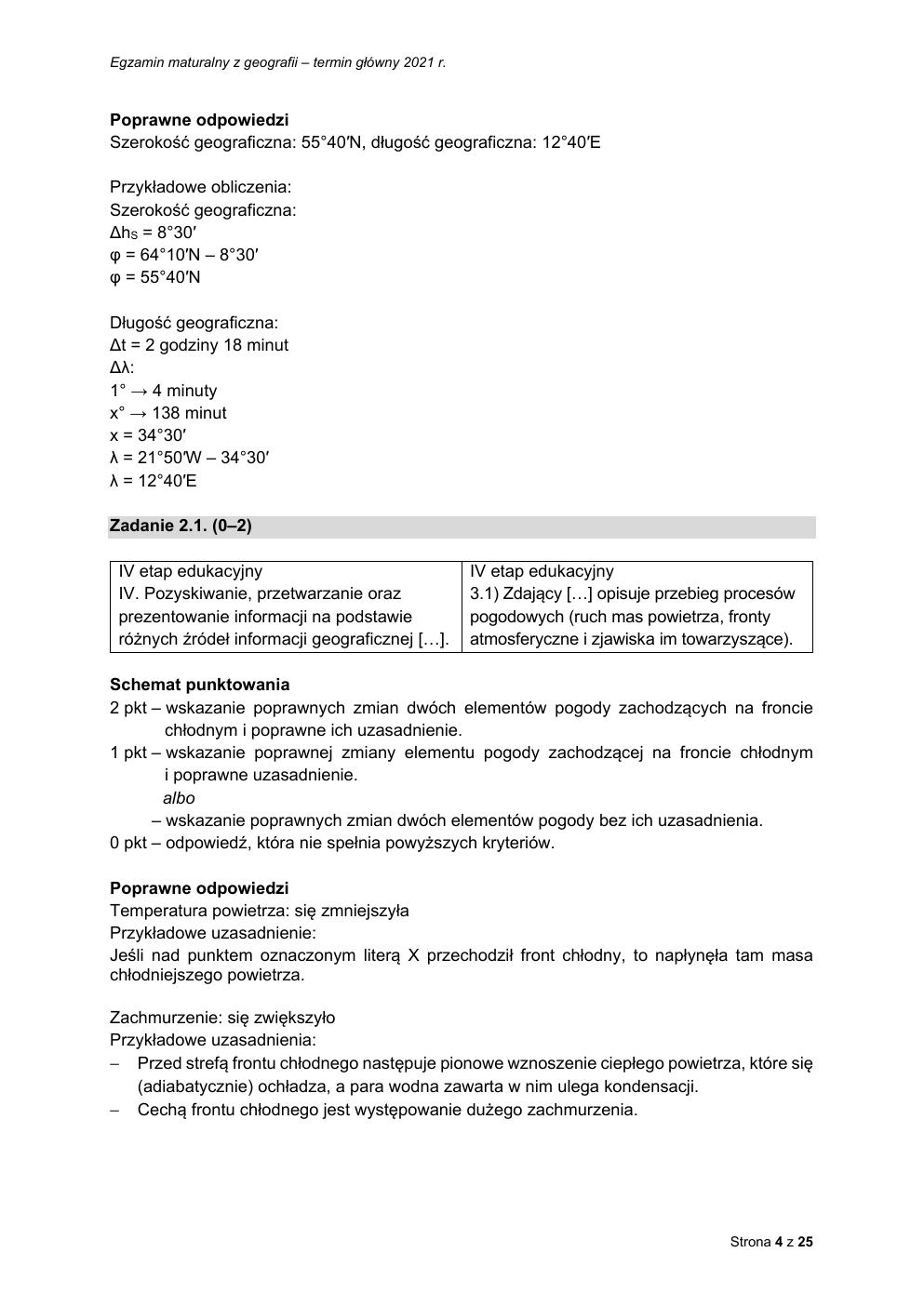 odpowiedzi - geografia rozszerzony - matura 2021 - maj-04