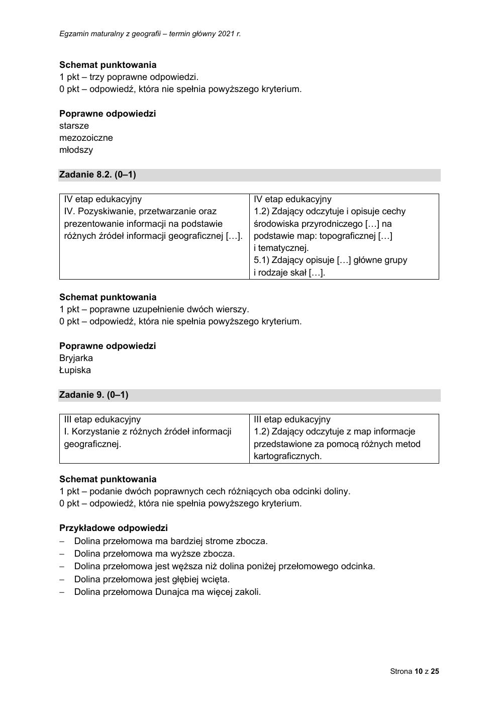 odpowiedzi - geografia rozszerzony - matura 2021 - maj-10