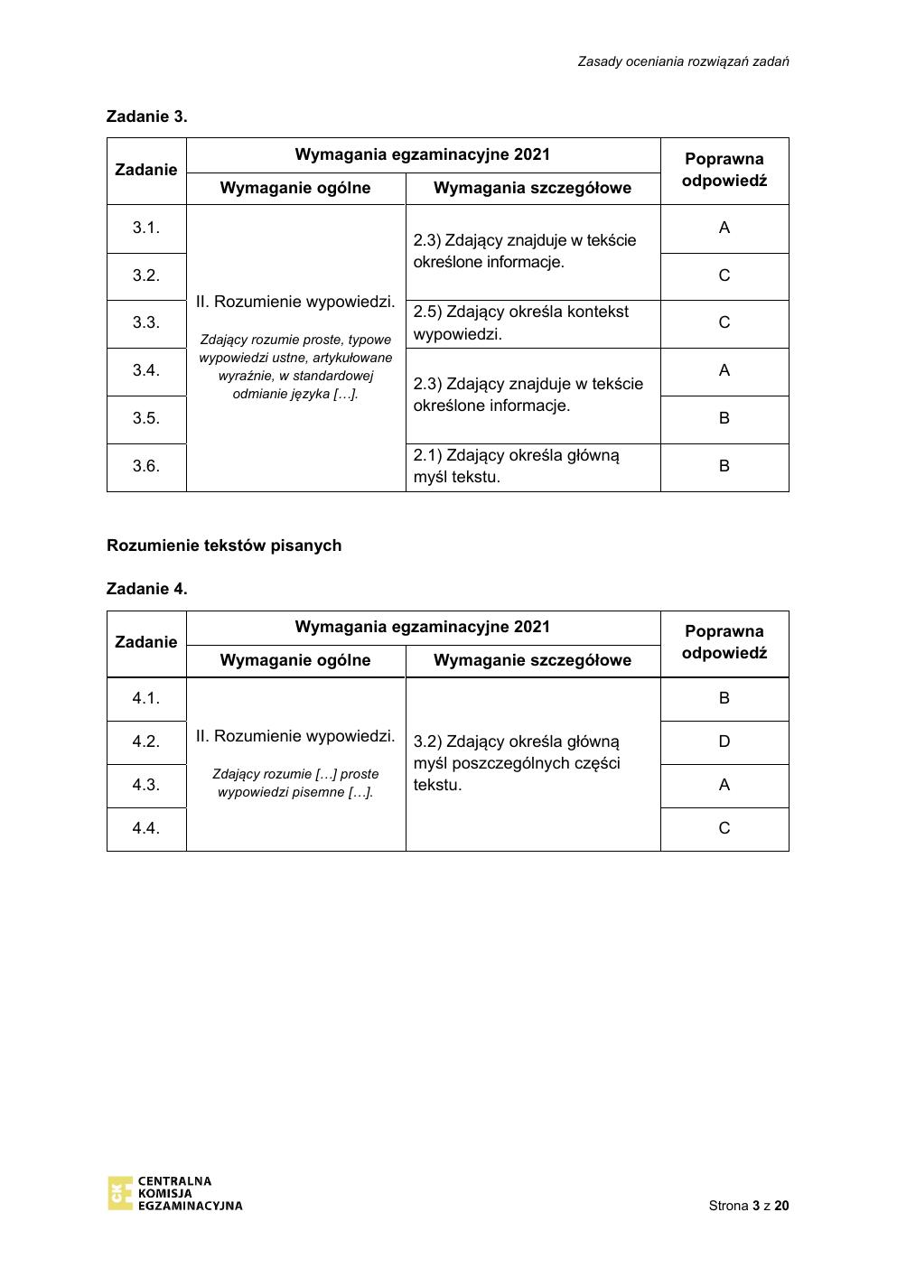 odpowiedzi - język francuski podstawowy - matura 2021 - maj-03