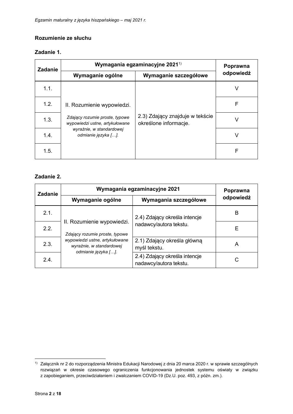 odpowiedzi - język hiszpański podstawowy - matura 2021 - maj-02