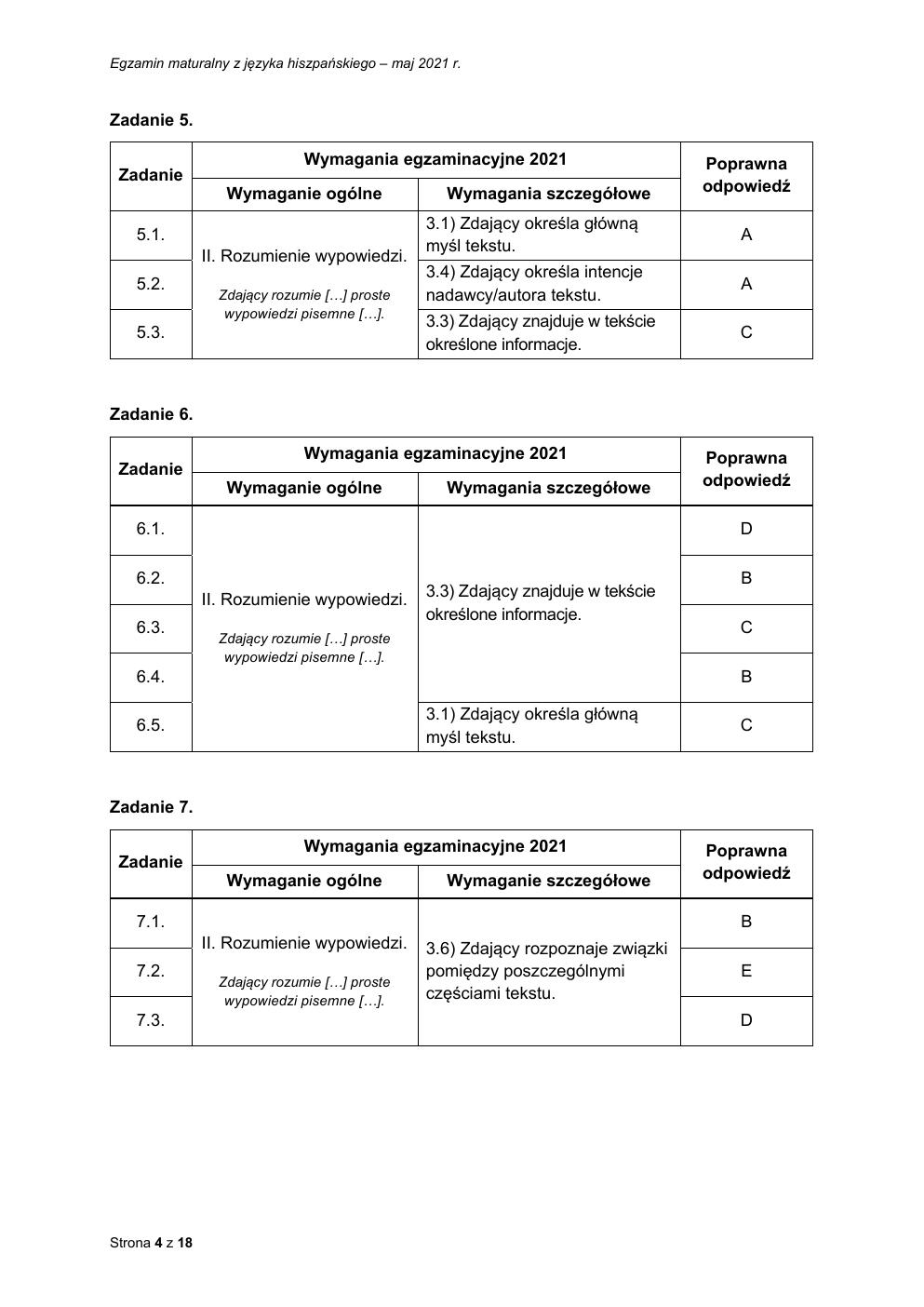 odpowiedzi - język hiszpański podstawowy - matura 2021 - maj-04