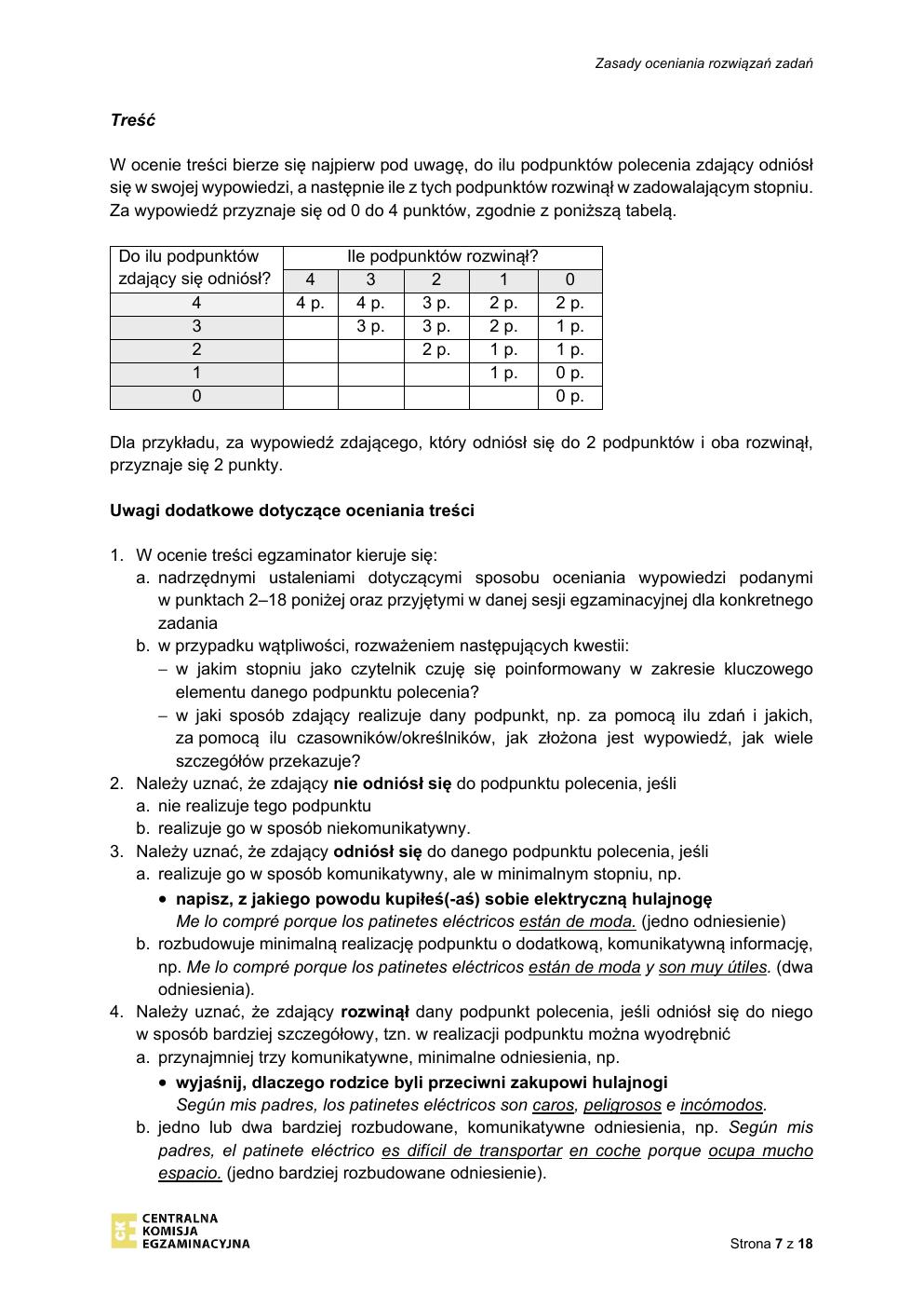 odpowiedzi - język hiszpański podstawowy - matura 2021 - maj-07