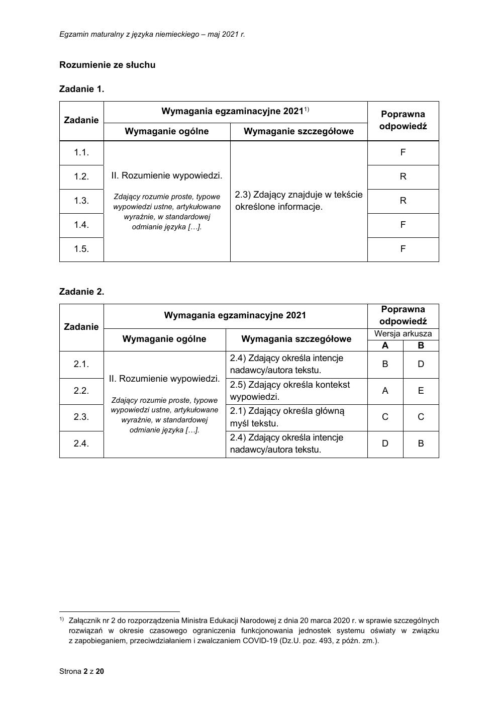 odpowiedzi - język niemiecki podstawowy - matura 2021 - maj-02