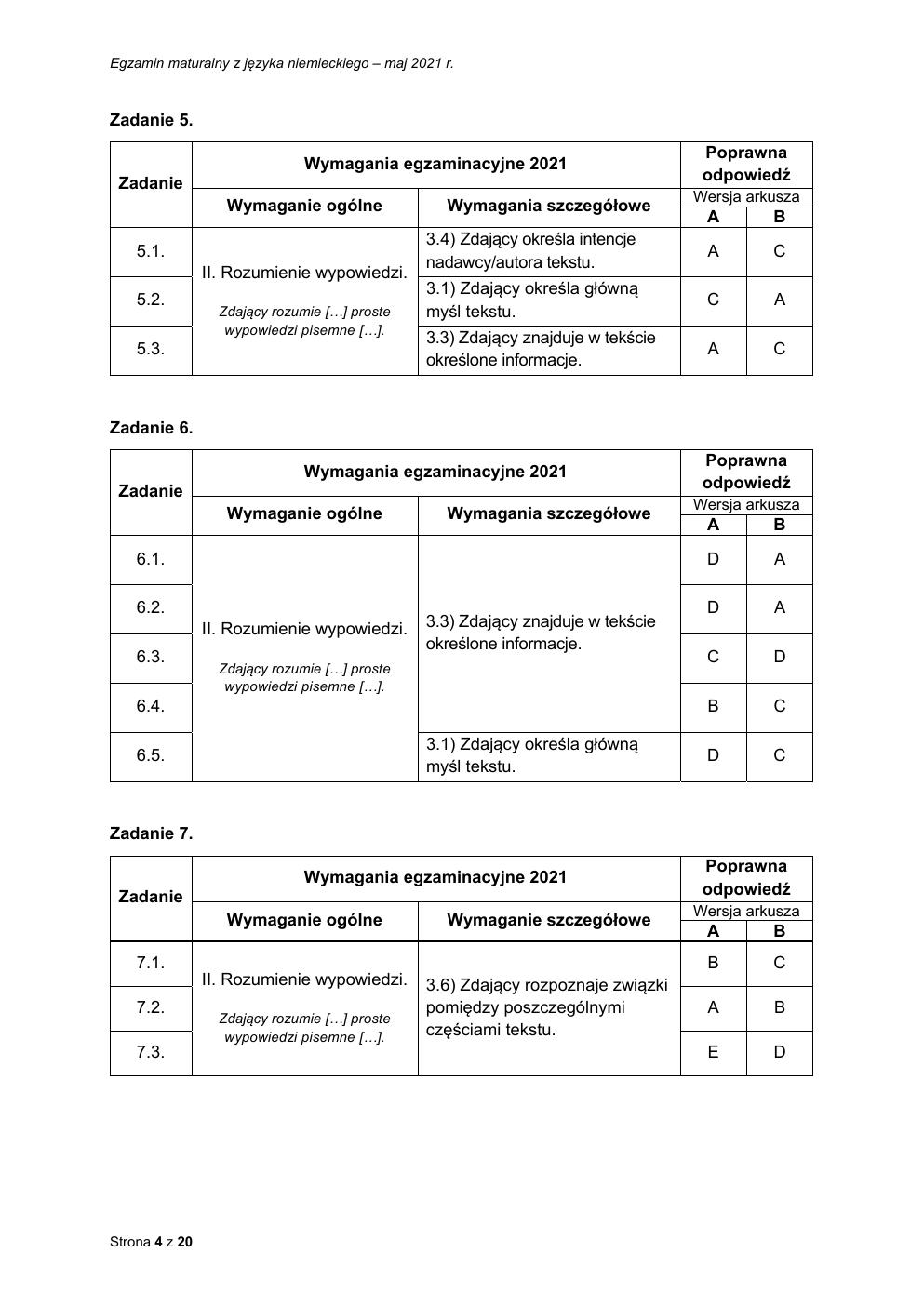 odpowiedzi - język niemiecki podstawowy - matura 2021 - maj-04