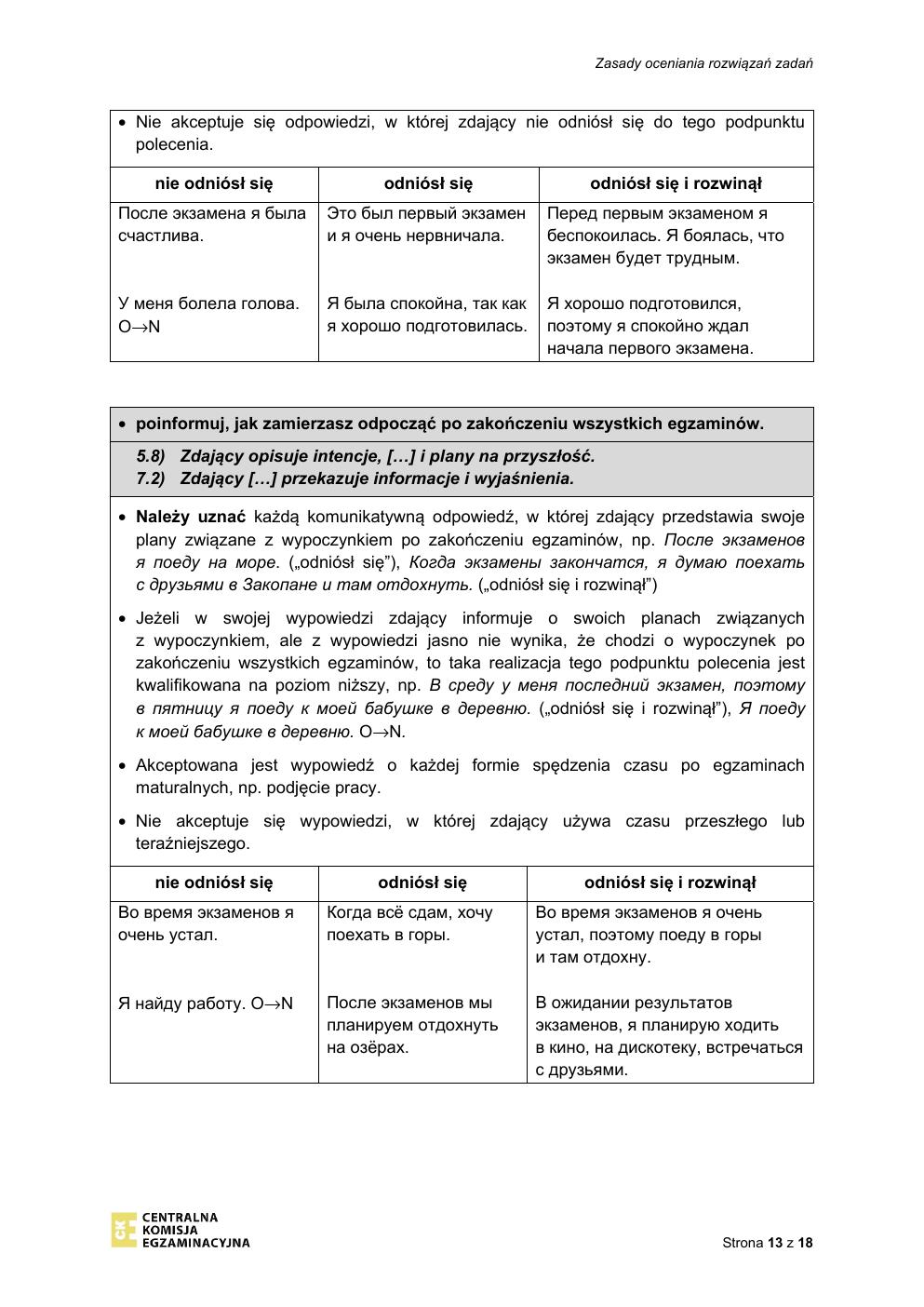 odpowiedzi - język rosyjski podstawowy - matura 2021 - maj-13