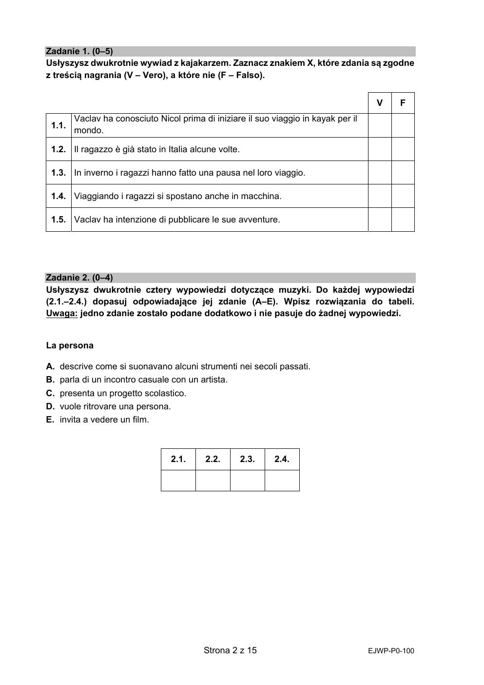 arkusz - język włoski podstawowy - matura 2021 - maj-02