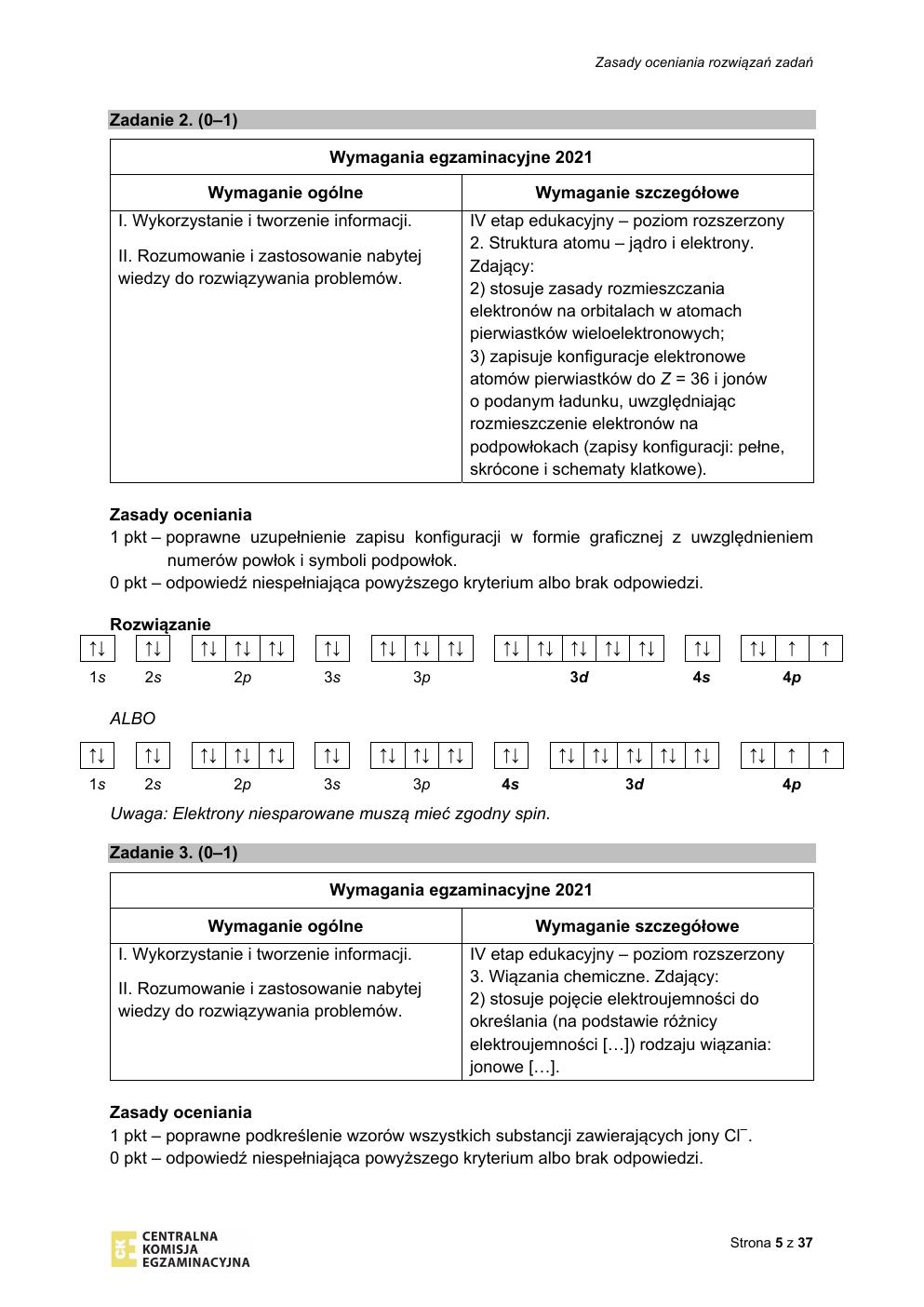 odpowiedzi - chemia rozszerzony - matura 2021 - maj-05