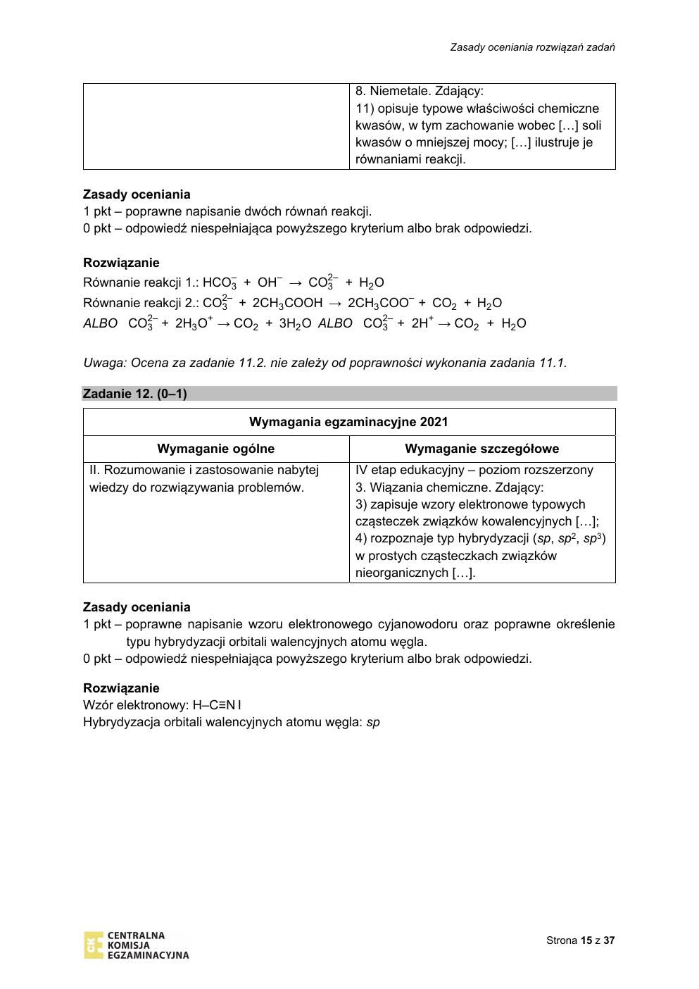 odpowiedzi - chemia rozszerzony - matura 2021 - maj-15