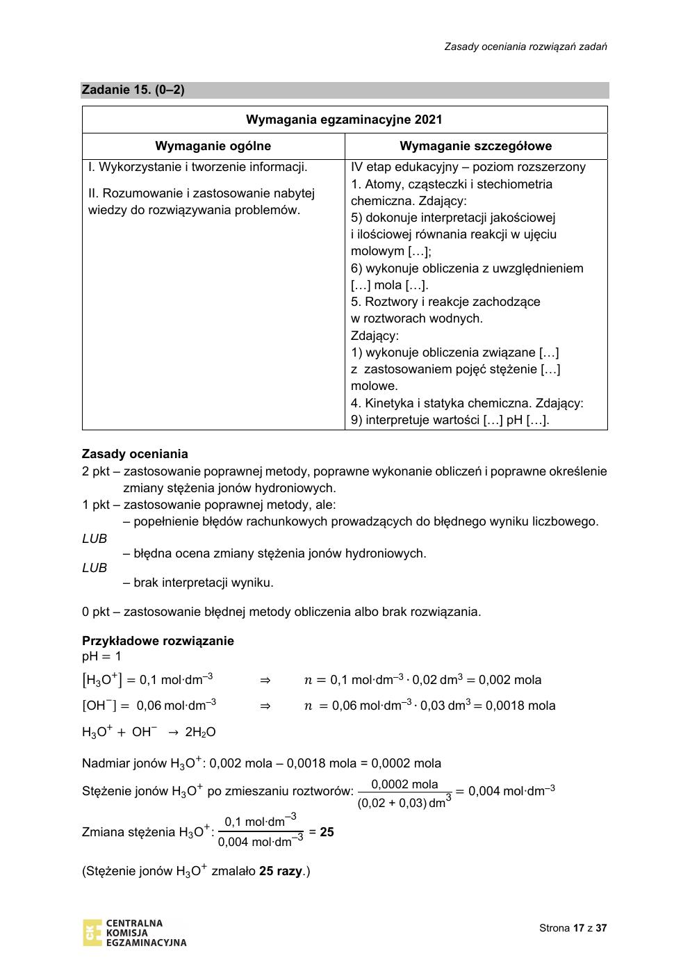 odpowiedzi - chemia rozszerzony - matura 2021 - maj-17