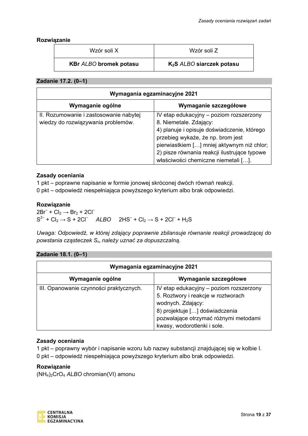 odpowiedzi - chemia rozszerzony - matura 2021 - maj-19