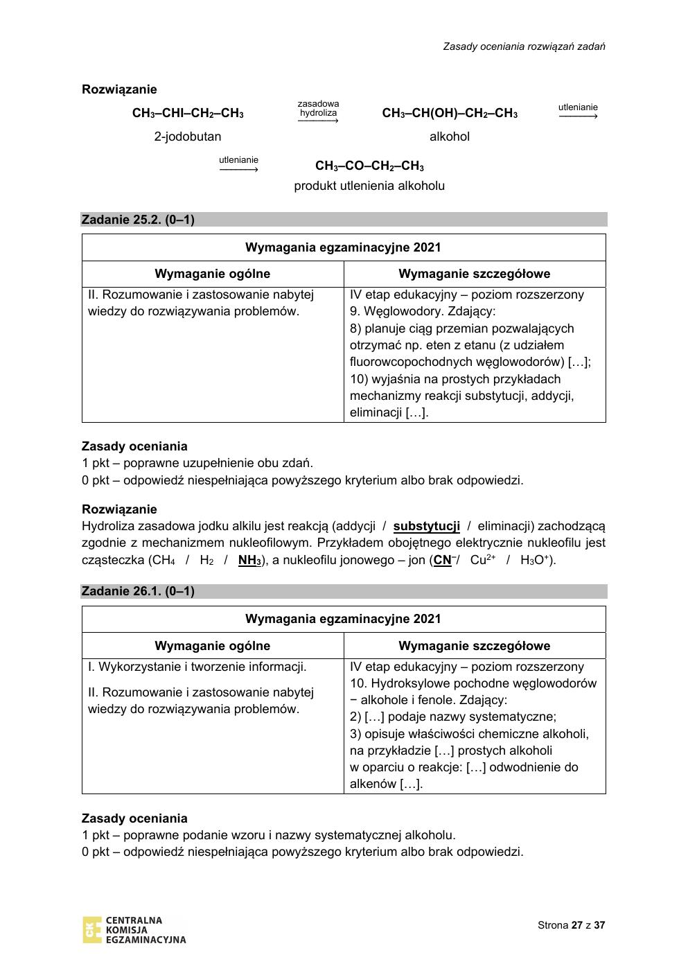 odpowiedzi - chemia rozszerzony - matura 2021 - maj-27