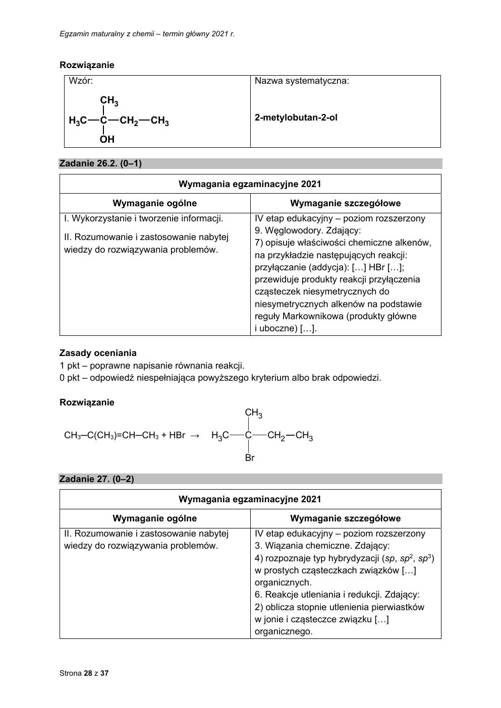 odpowiedzi - chemia rozszerzony - matura 2021 - maj-28