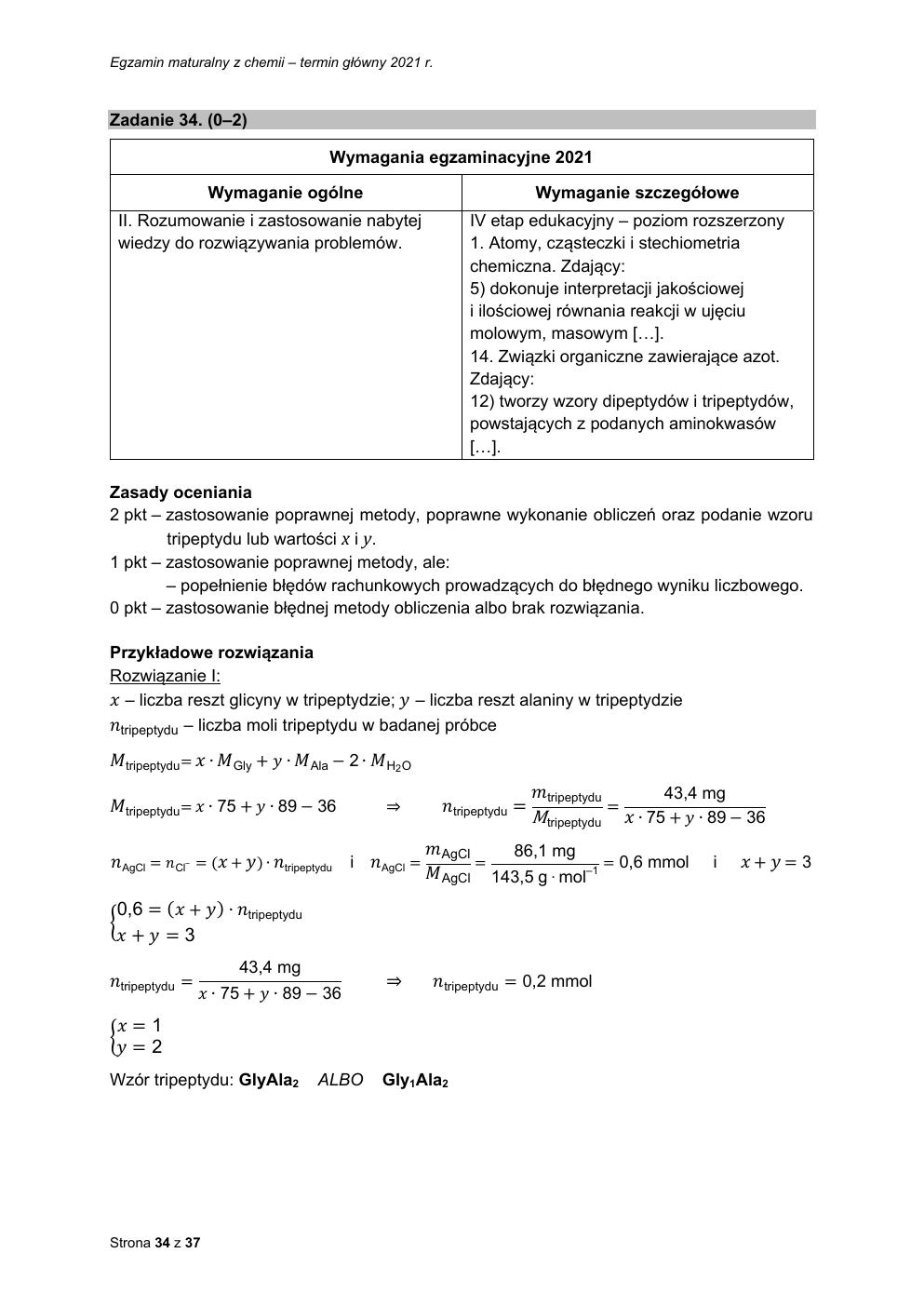 odpowiedzi - chemia rozszerzony - matura 2021 - maj-34