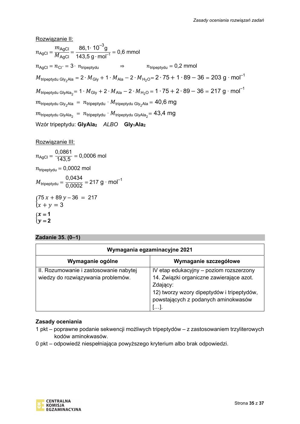 odpowiedzi - chemia rozszerzony - matura 2021 - maj-35