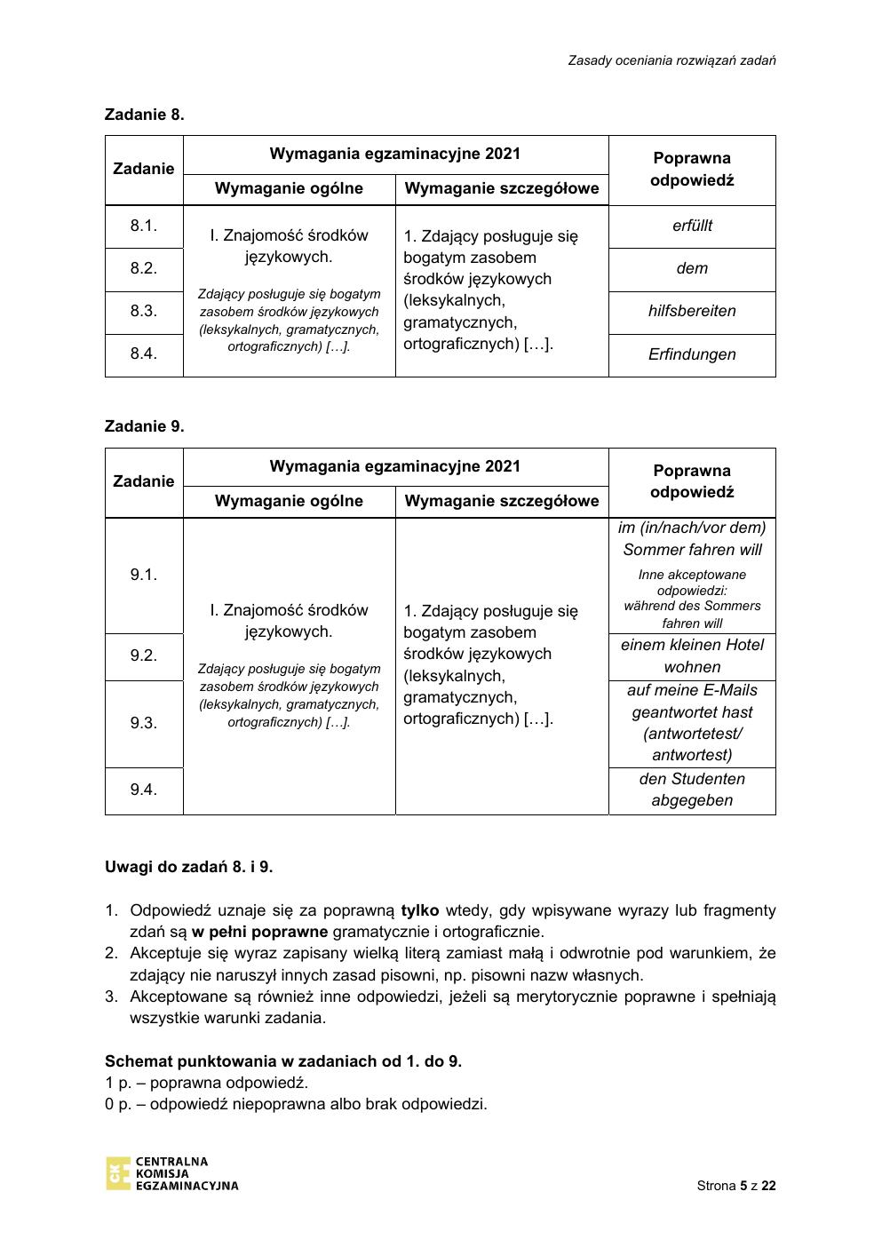 odpowiedzi - język niemiecki rozszerzony - matura 2021 - maj-05